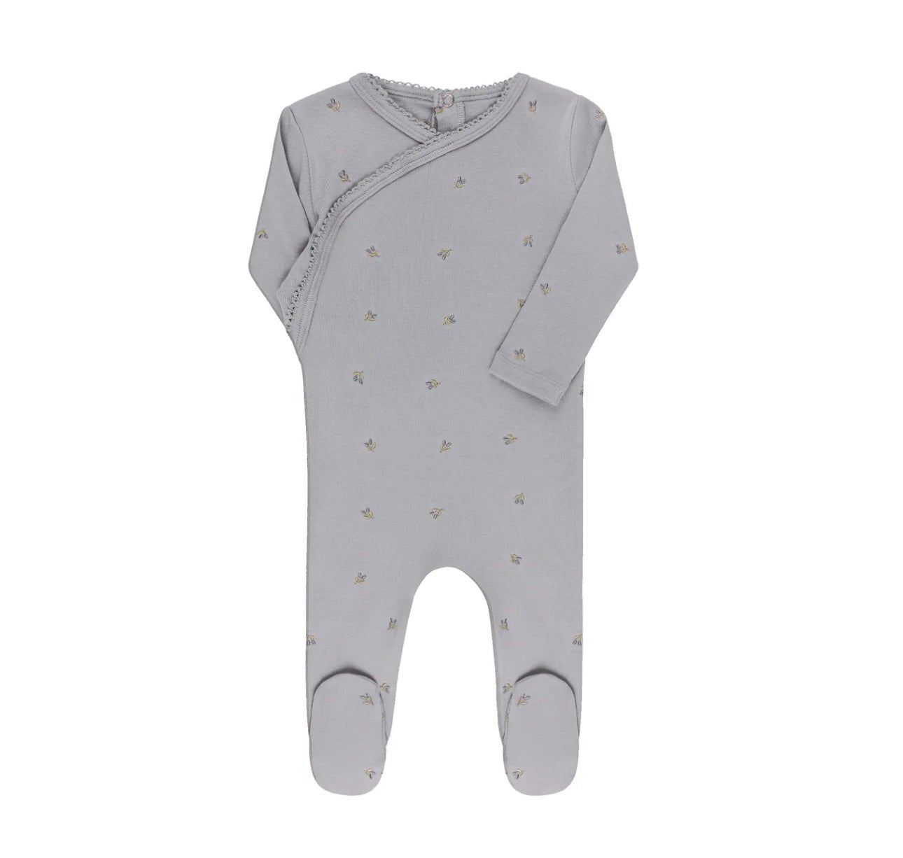 Ely’s & Co. Embroidered Collection Footie - Blue Berry - Blissful Bundlz
