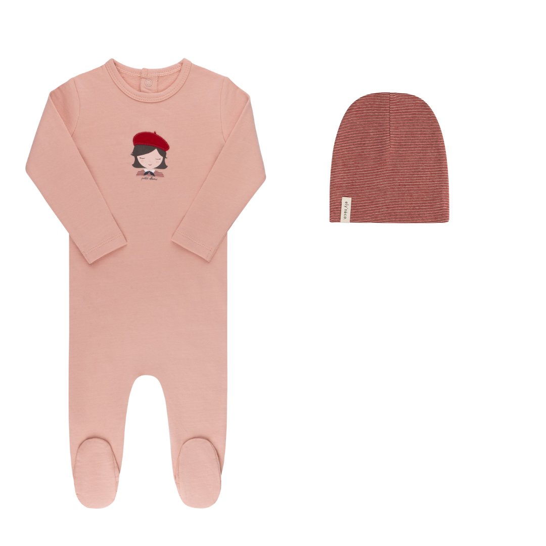 Elys & Co. French Terry Girls Collection Footie & Beanie - Blissful Bundlz