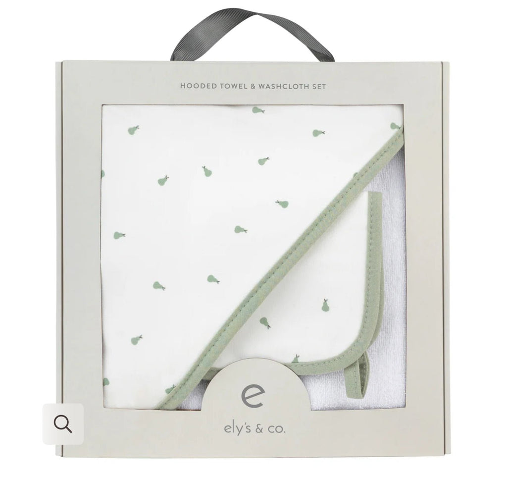 Elys & Co Hooded Towel & WashclothSet - Towel