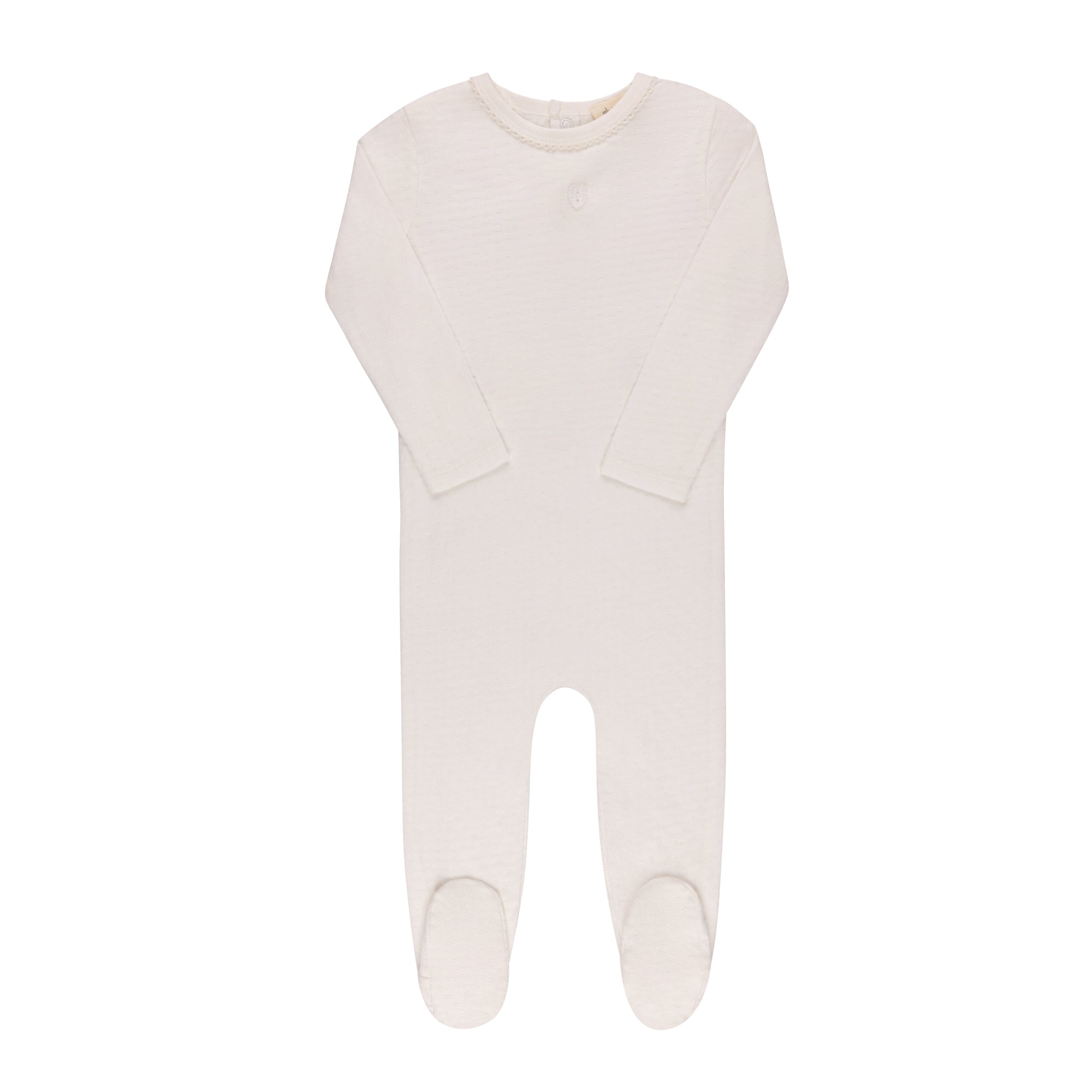 Ely’s & Co Ivory Pointelle Heart Footie & Bonnet - Blissful Bundlz