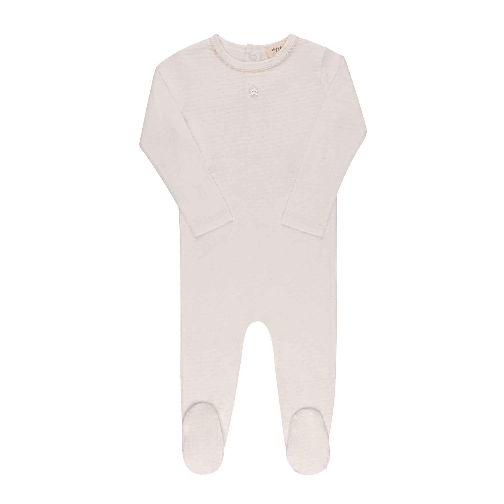 Ely’s & Co. Ivory Pointelle Star Footie & Bonnet - Blissful Bundlz