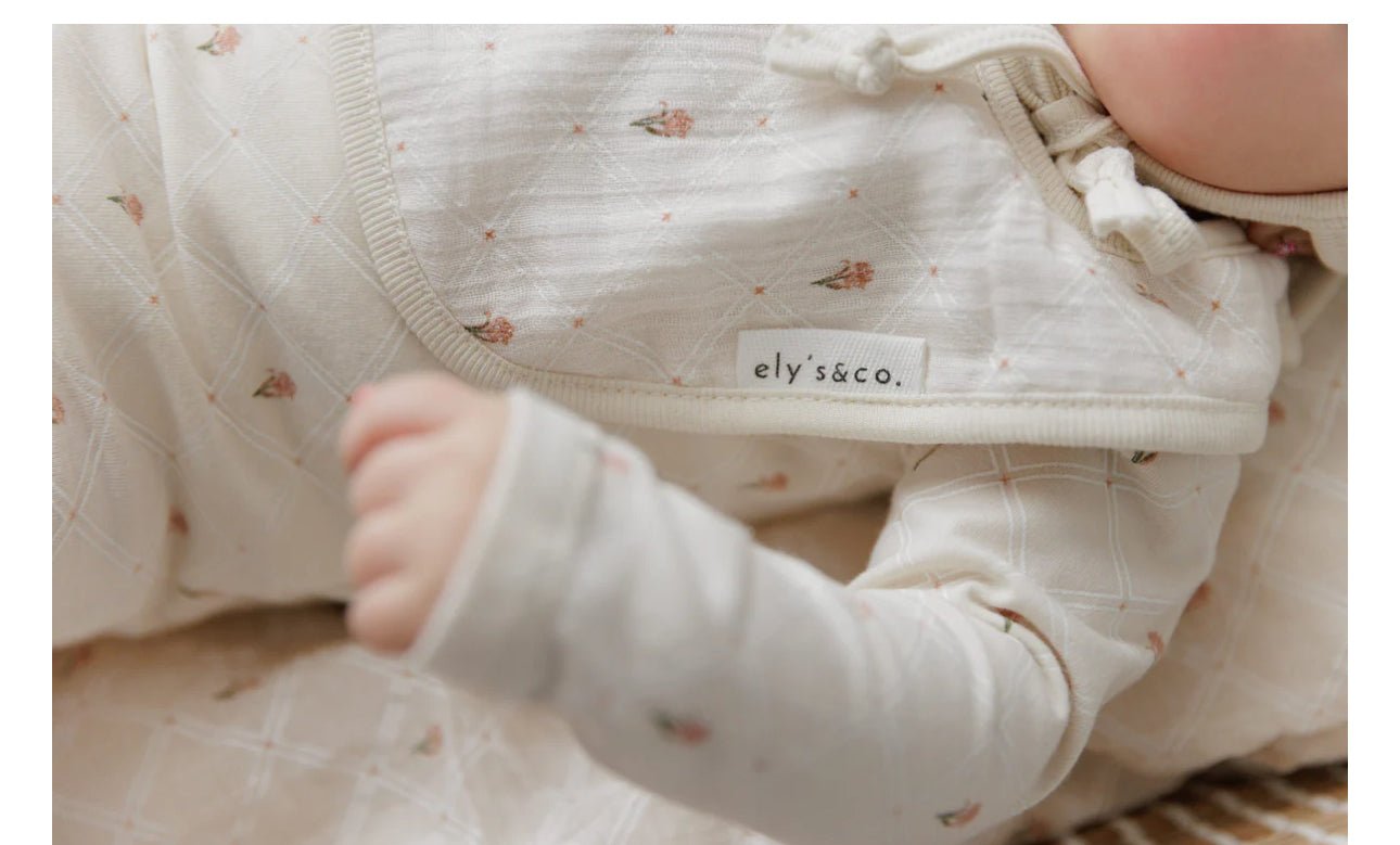 Ely’s & Co. Jersey Cotton Floral Grid Collection Layette Set - Blissful Bundlz