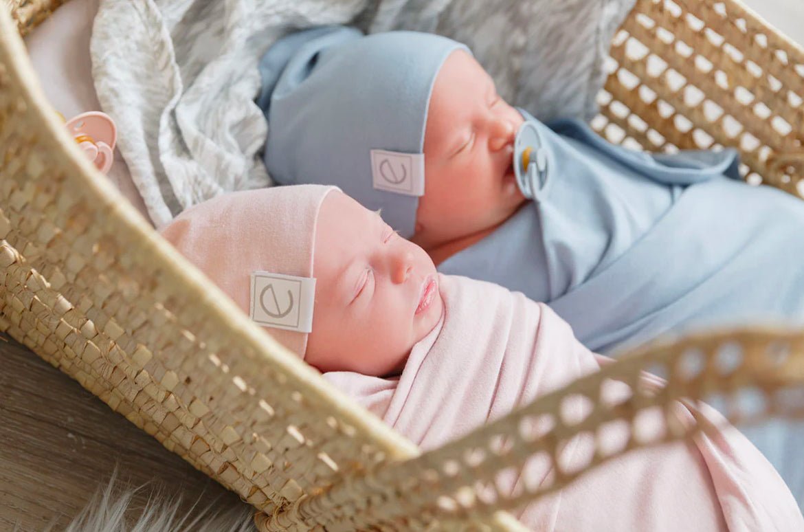 Elys & Co. Jersey Swaddle & Beanie Gift Set - Blush Pink - Blissful Bundlz