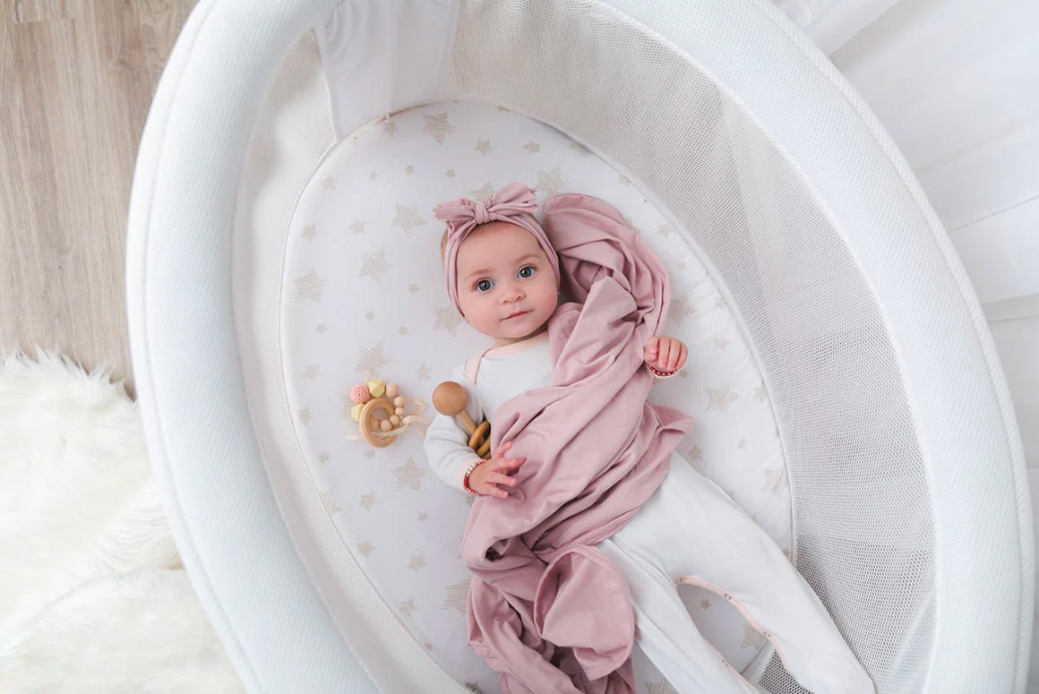 Elys & Co. Jersey Swaddle & Beanie Gift Set - Mauve Lavender - Blissful Bundlz