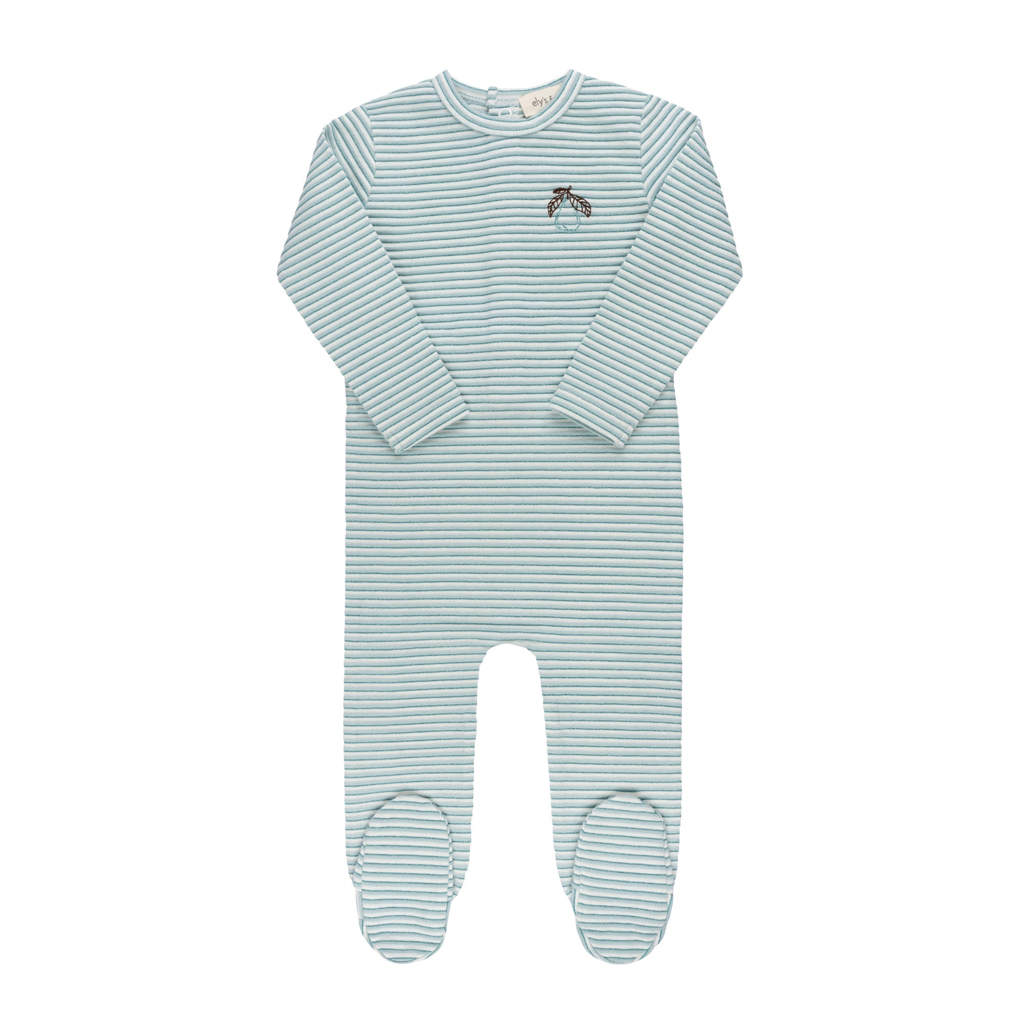 Ely’s & Co. Metallic Stripe Collection Footie - Blue - Blissful Bundlz