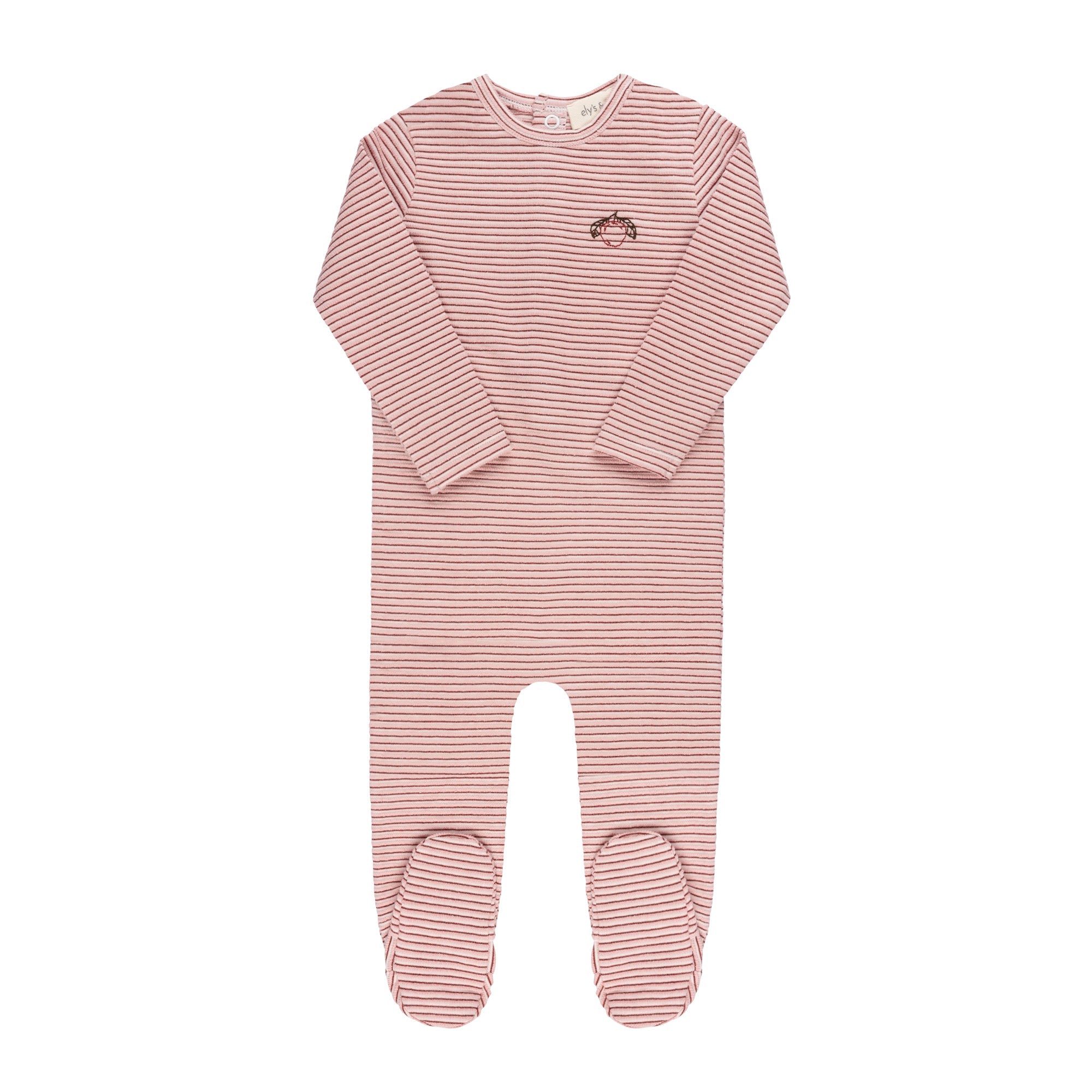 Ely’s & Co. Metallic Stripe Collection Footie - Pink - Blissful Bundlz