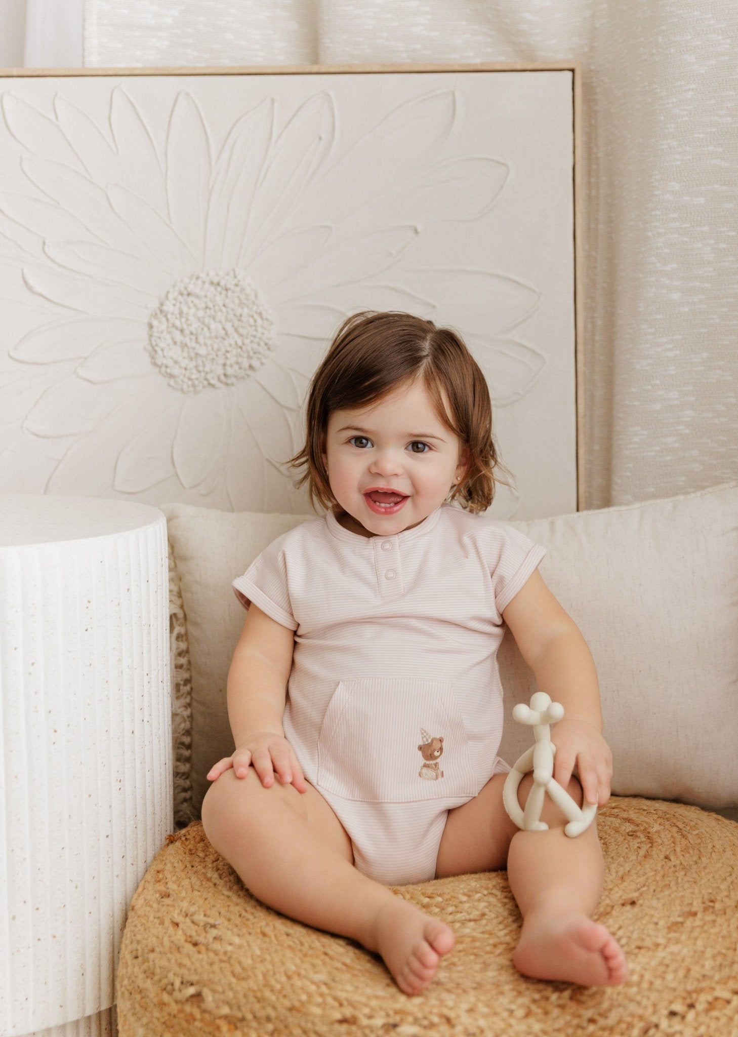 Ely’s & Co. Organic Bear Collection Romper - Pink - Blissful Bundlz