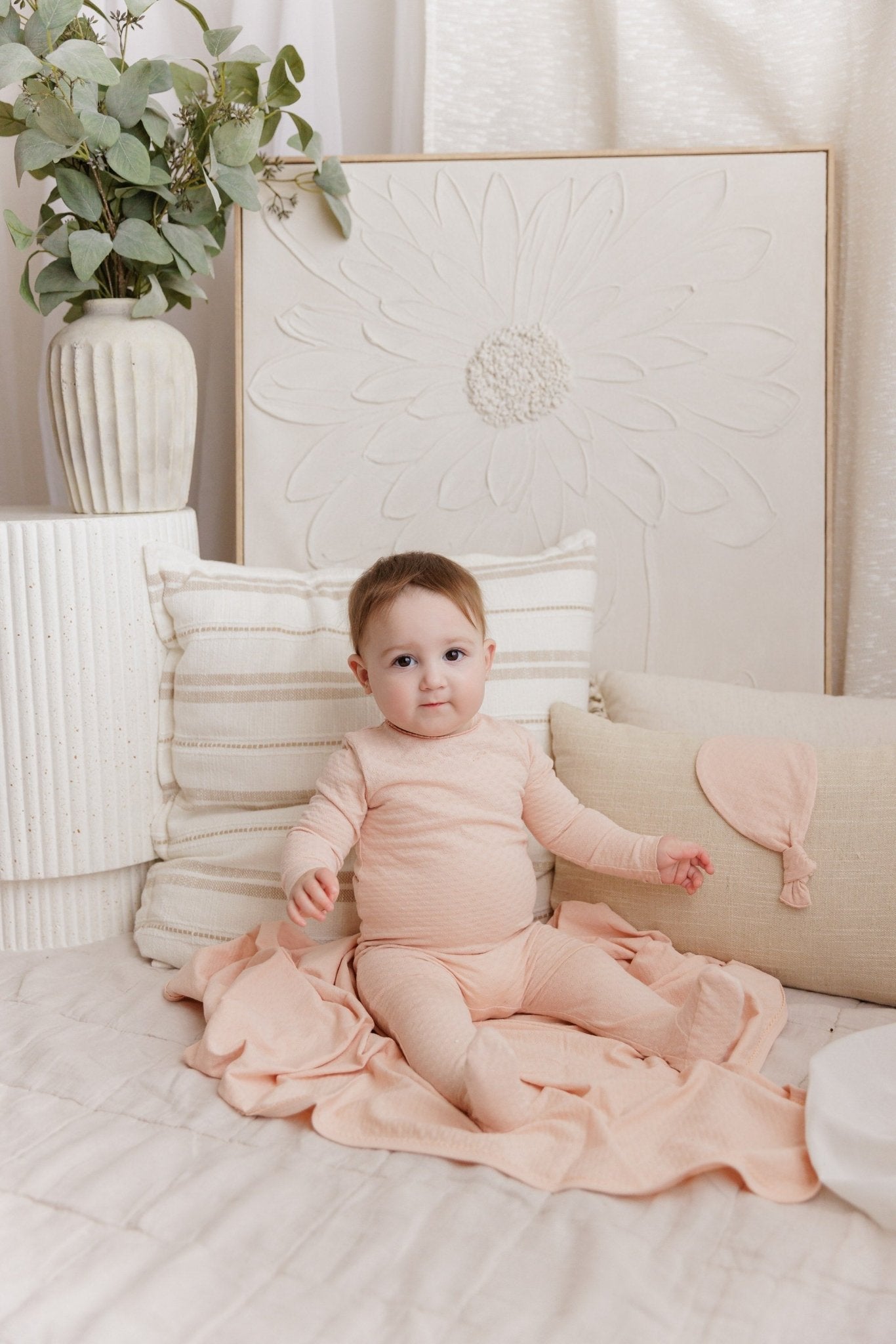 Ely’s & Co Pink Pointelle Heart Footie & Bonnet - Blissful Bundlz