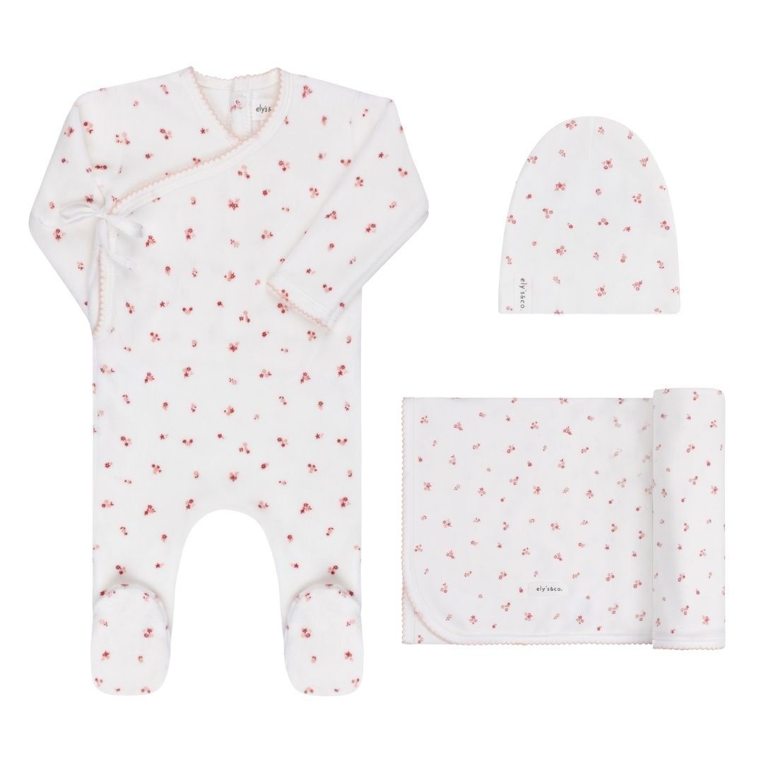 Elys & Co. Velour Cluster Leaf Collection Layette Set - Blissful Bundlz