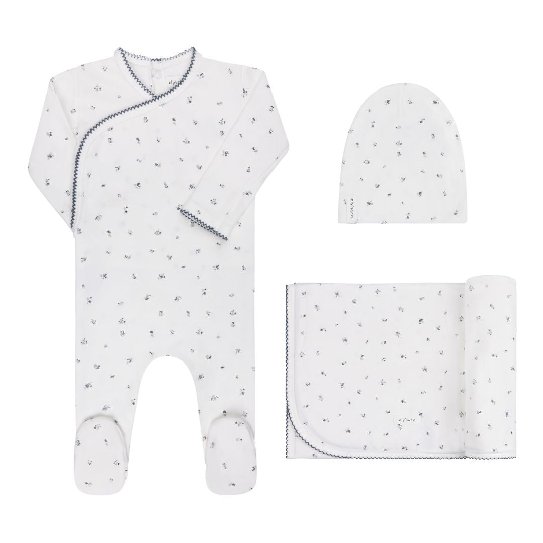 Elys & Co. Velour Cluster Leaf Collection Layette Set - Blissful Bundlz