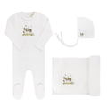 Ely’s & Co. Watercolor Cradle Collection 3 Pc Layette Set - Ivory Boys - Blissful Bundlz