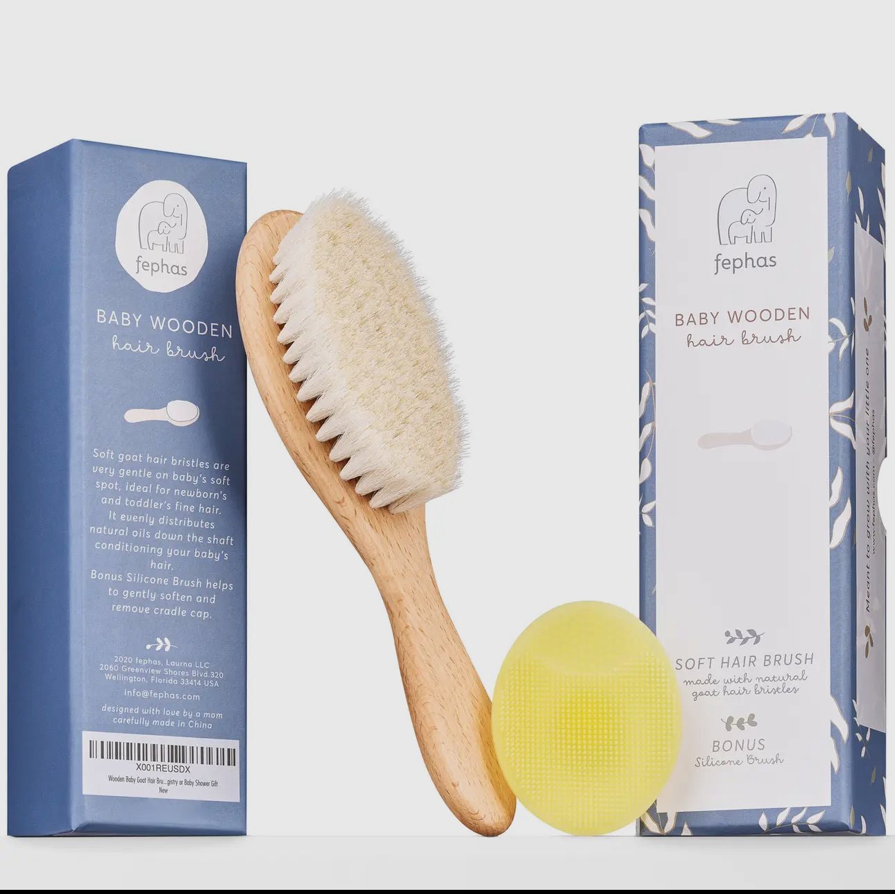 Fephas Goat Hair and Silicone Baby Brush - Blissful Bundlz