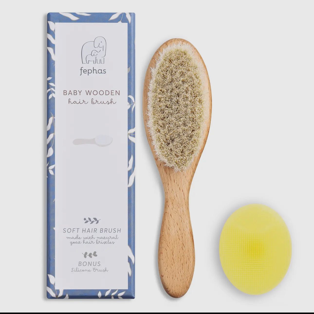 Fephas Goat Hair and Silicone Baby Brush - Blissful Bundlz