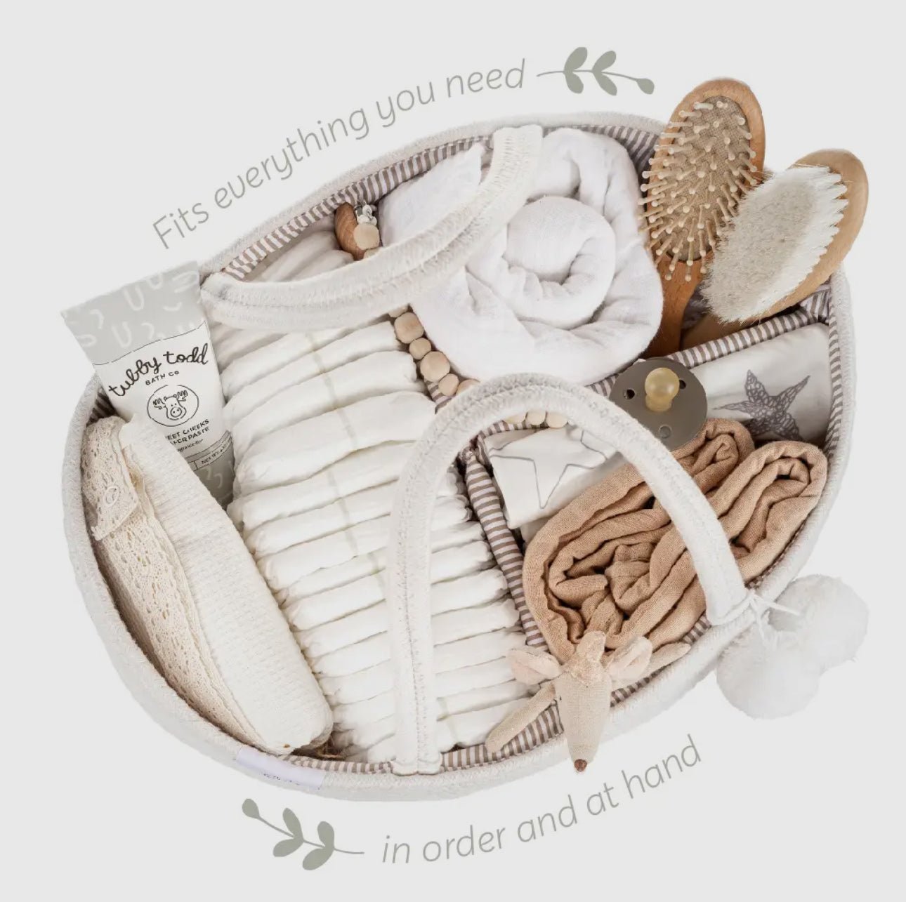 Fephas Rope Diaper Caddy - Off White - Blissful Bundlz