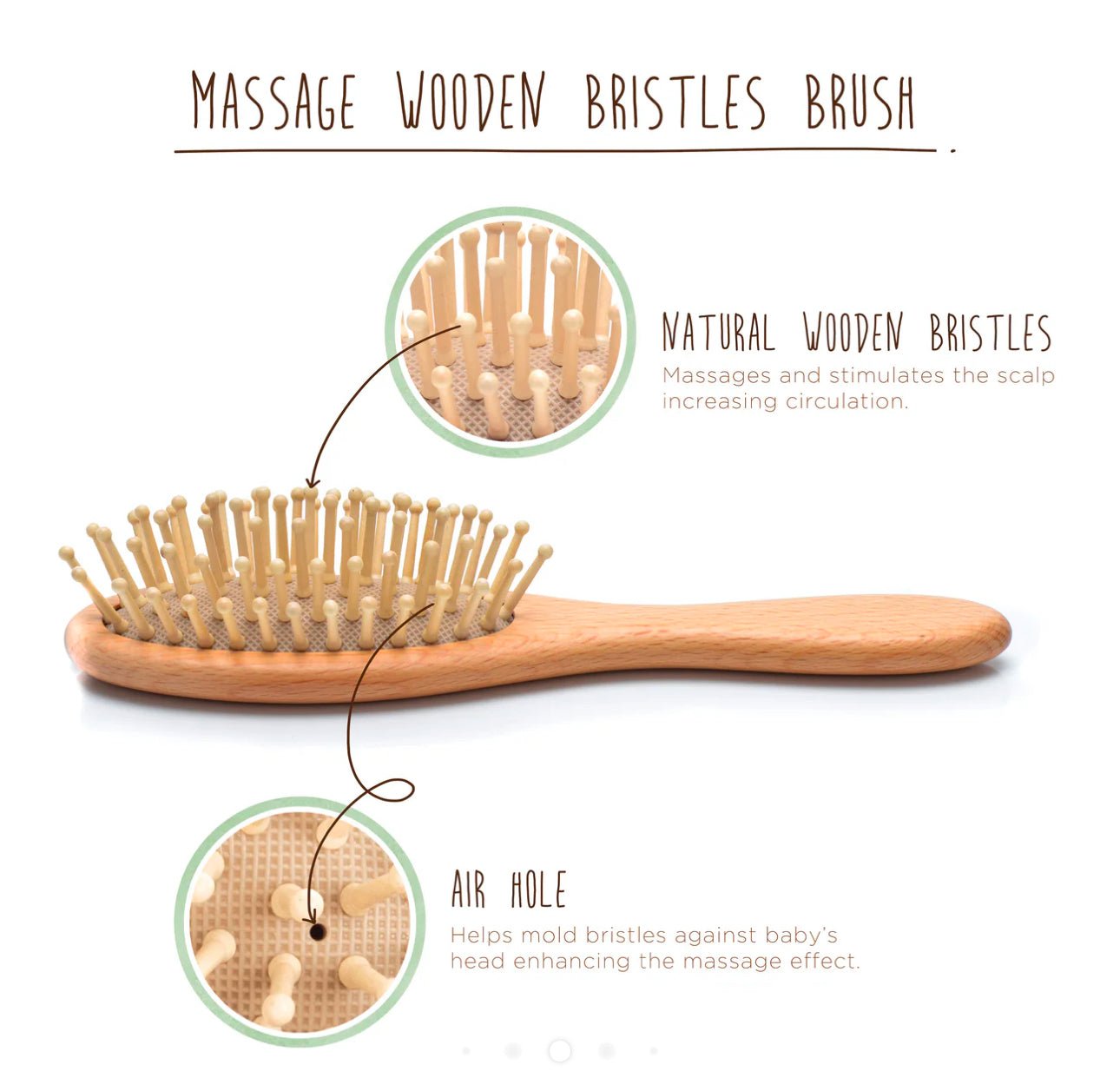 Fephas Wooden Baby Hair Brush and Comb Set for Gentle Care - Blissful Bundlz
