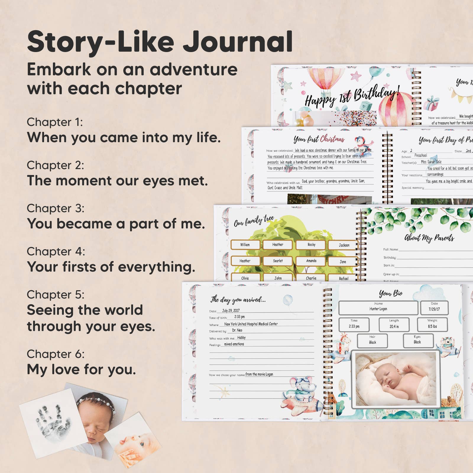 KeaBabies Baby First Years Memory Book - Books