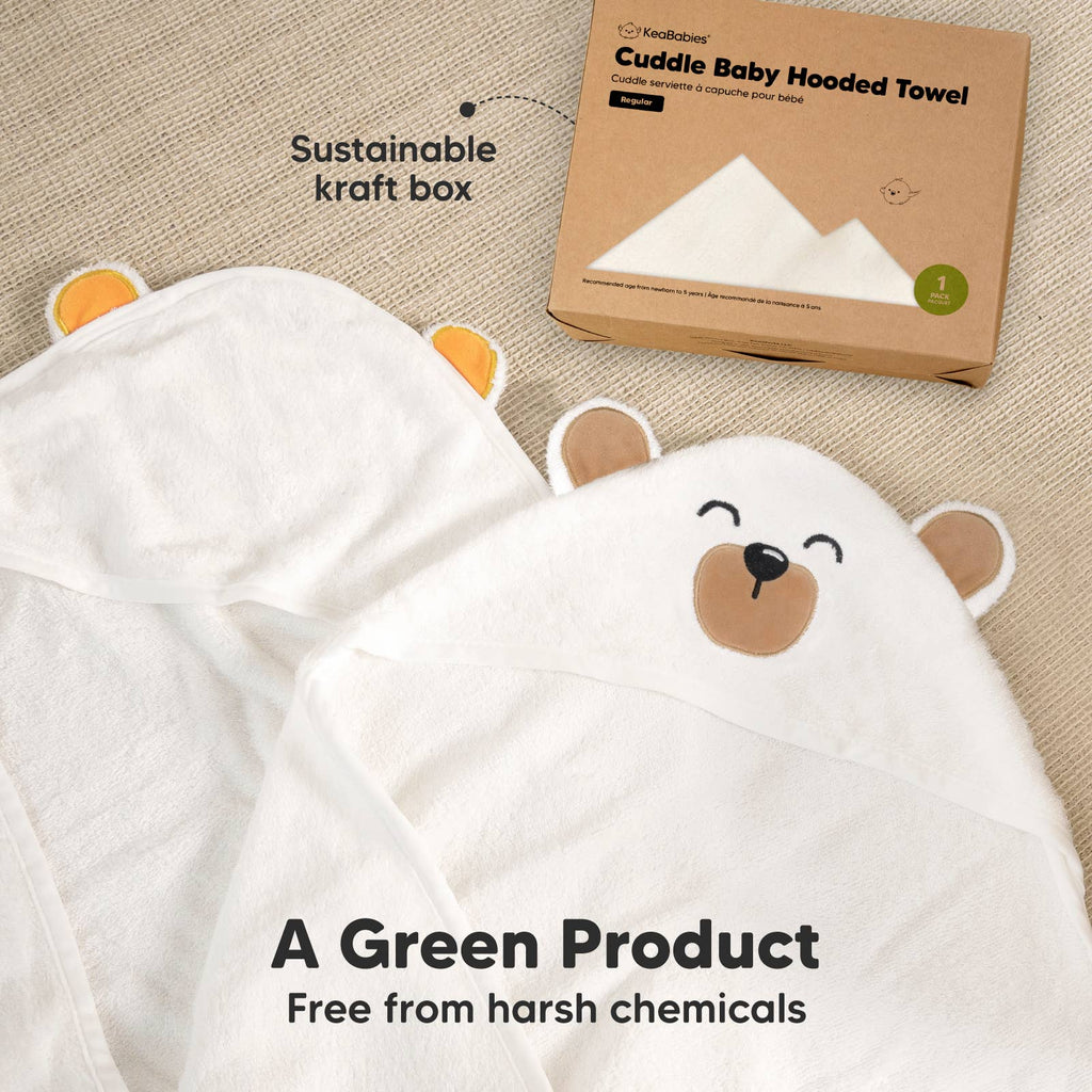KeaBabies Cuddle Grizzly Baby Hooded Towel - Towel
