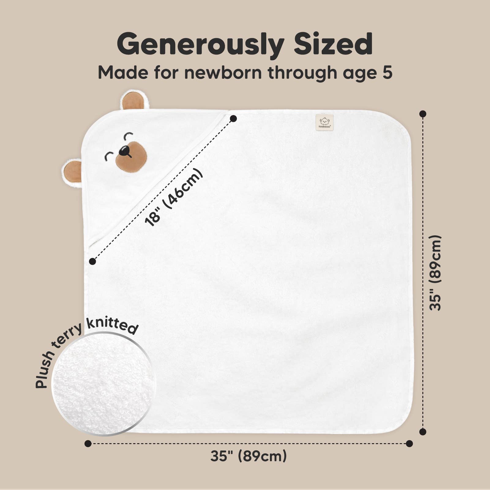 KeaBabies Cuddle Grizzly Baby Hooded Towel - Towel