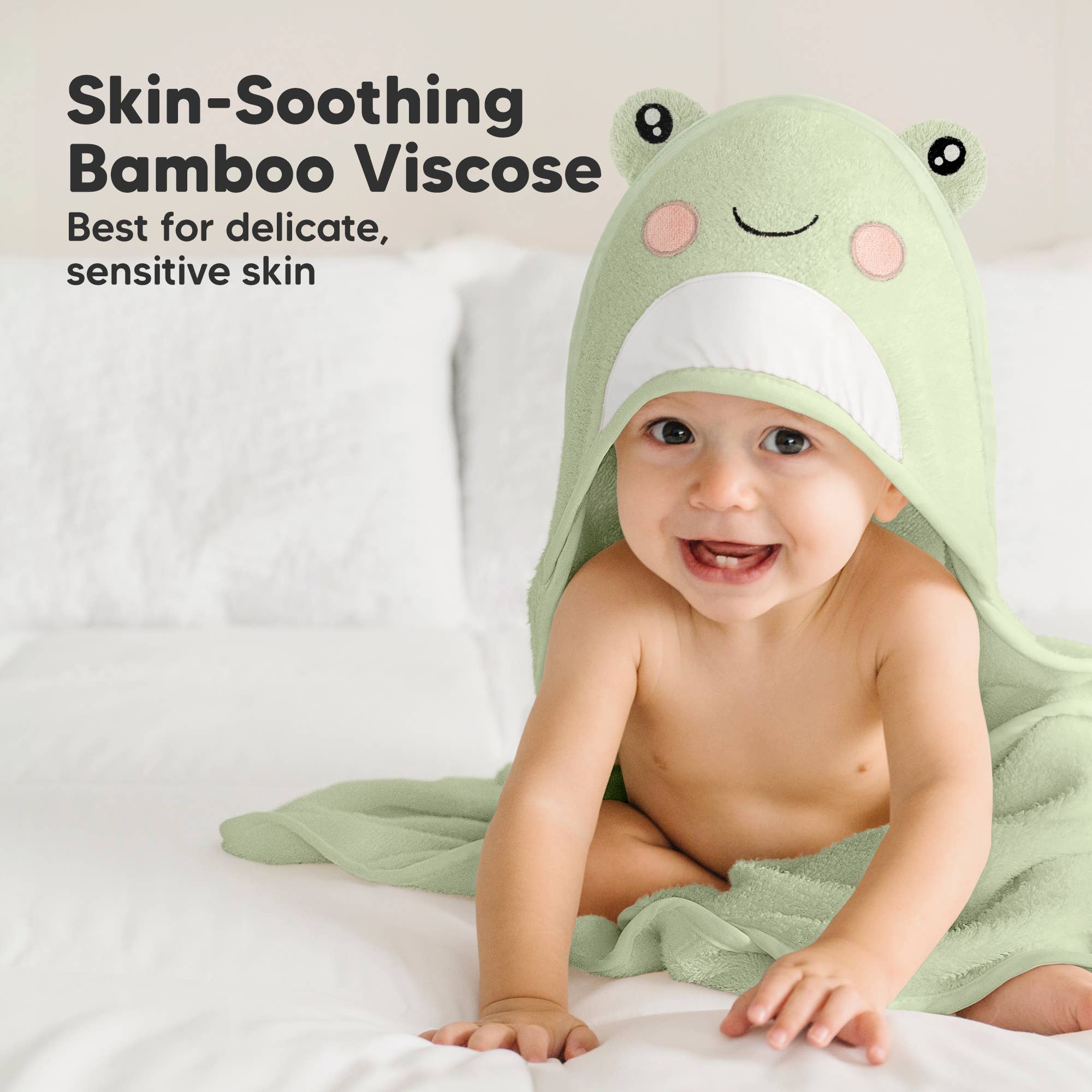 KeaBabies Frog Cuddle Baby Hooded Towel - Towel