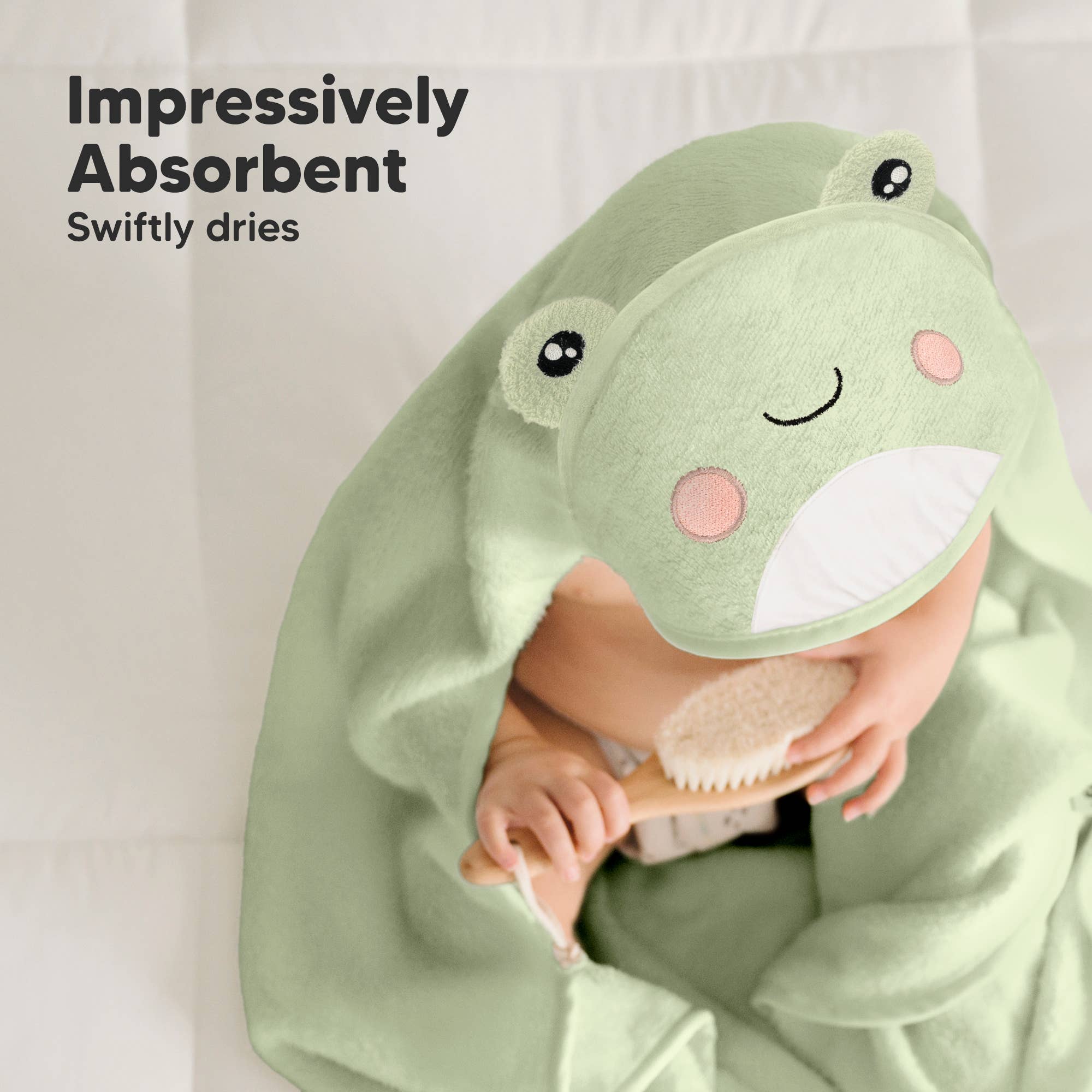 KeaBabies Frog Cuddle Baby Hooded Towel - Towel