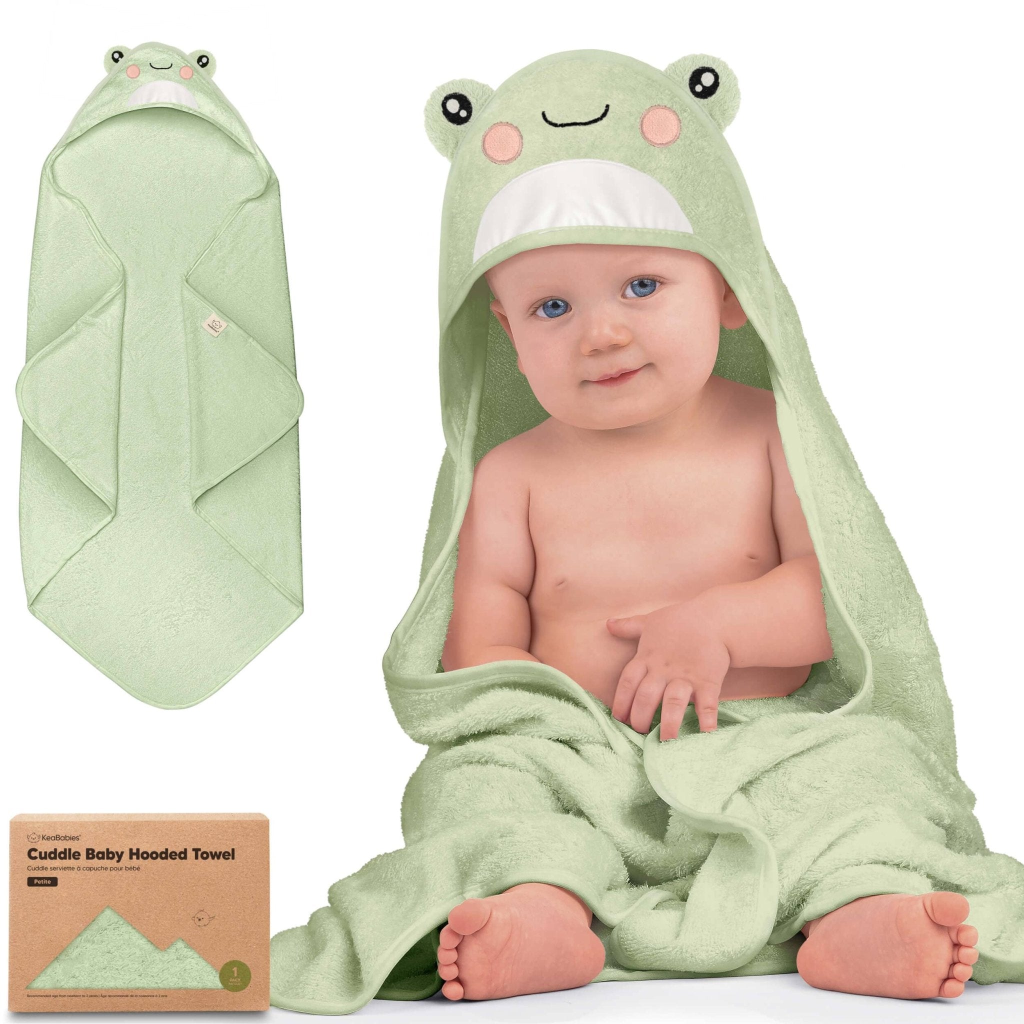 KeaBabies Frog Cuddle Baby Hooded Towel - Towel