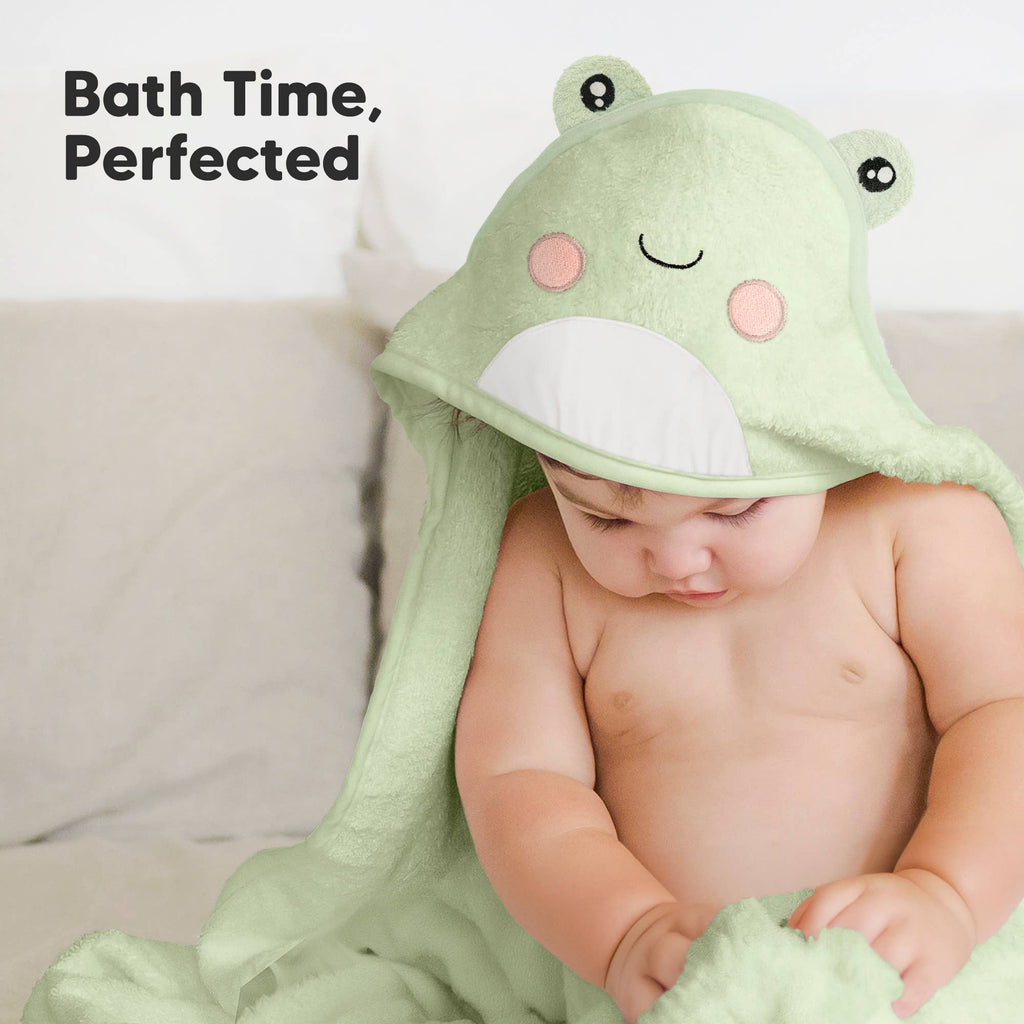 KeaBabies Frog Cuddle Baby Hooded Towel - Towel