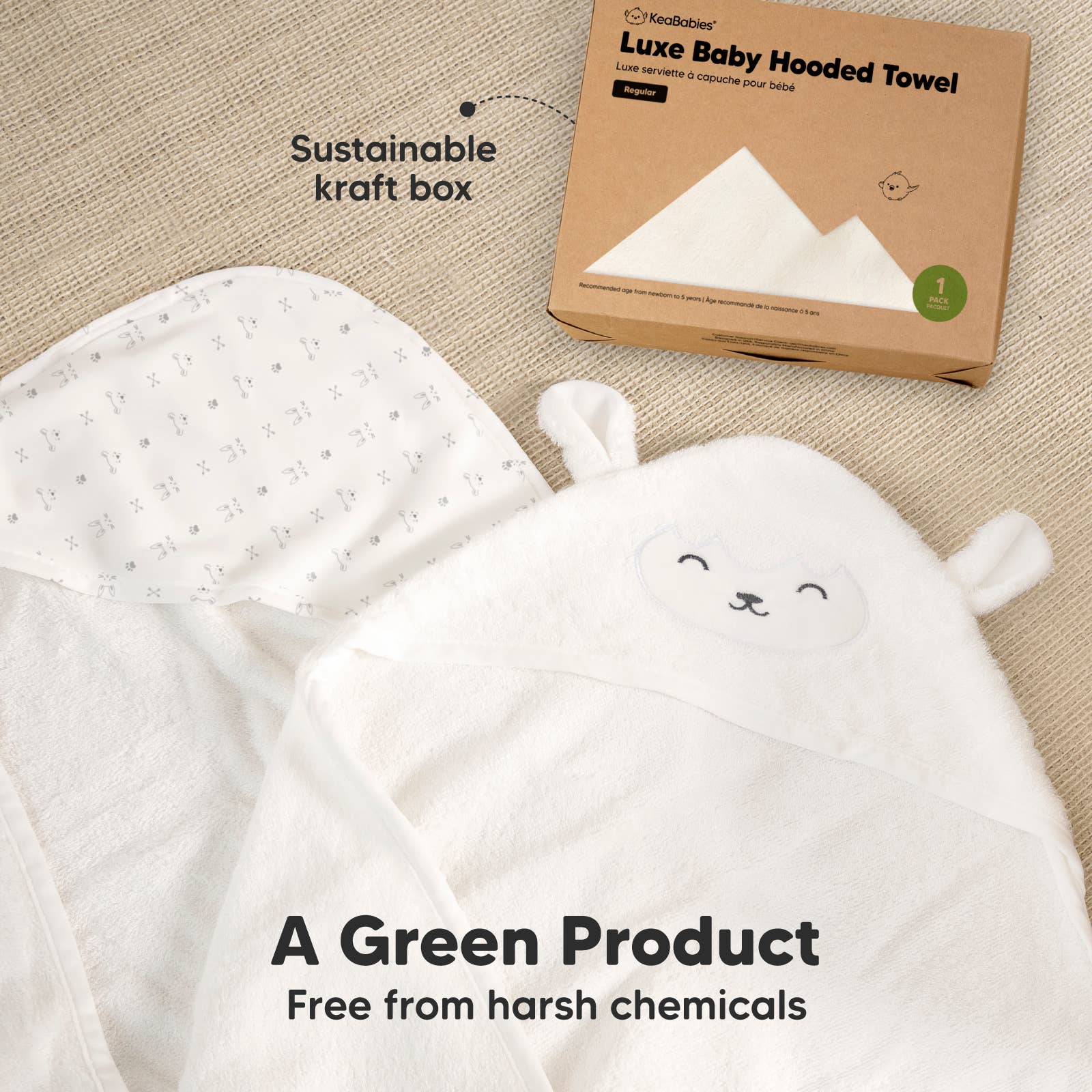 KeaBabies KeaBabies Luxe Baby Hooded Towel - Towel