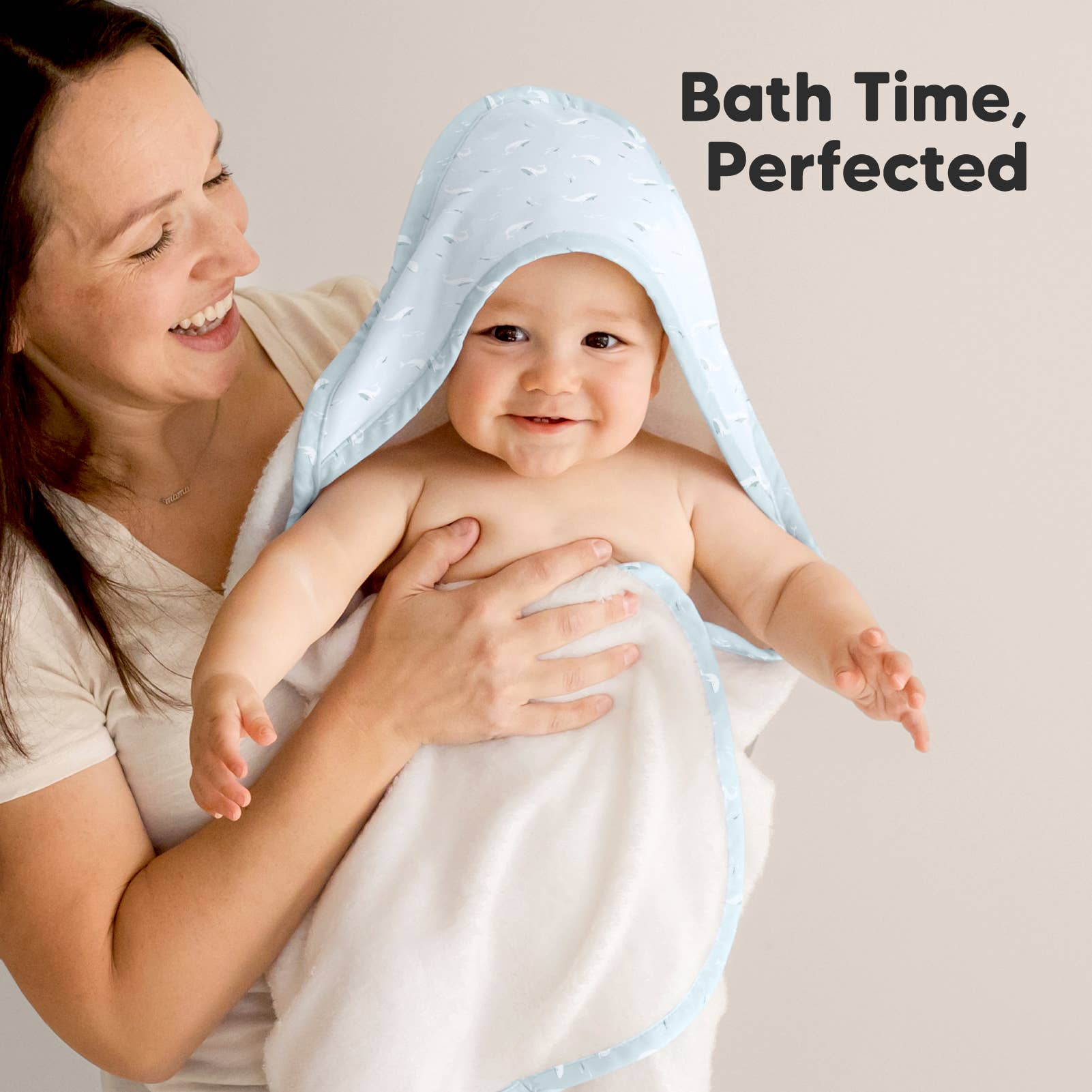 KeaBabies Luxe Baby Blue Whale Hooded Towel - Towel