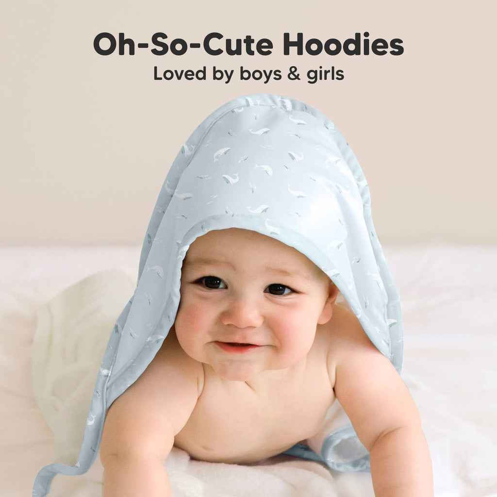 KeaBabies Luxe Baby Blue Whale Hooded Towel - Towel