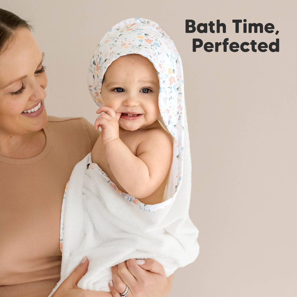 KeaBabies Luxe Floral Baby Hooded Towel - Towel