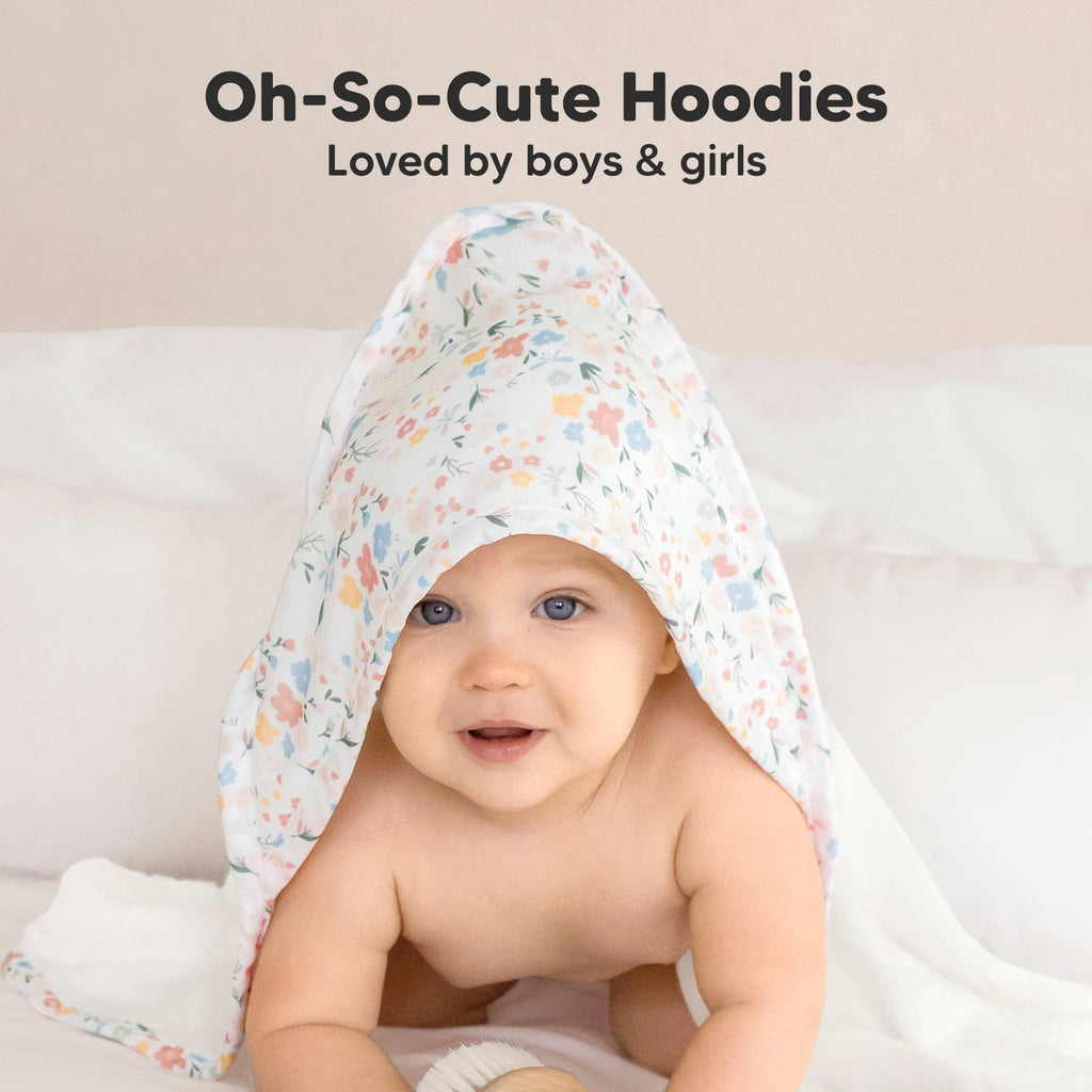 KeaBabies Luxe Floral Baby Hooded Towel - Towel
