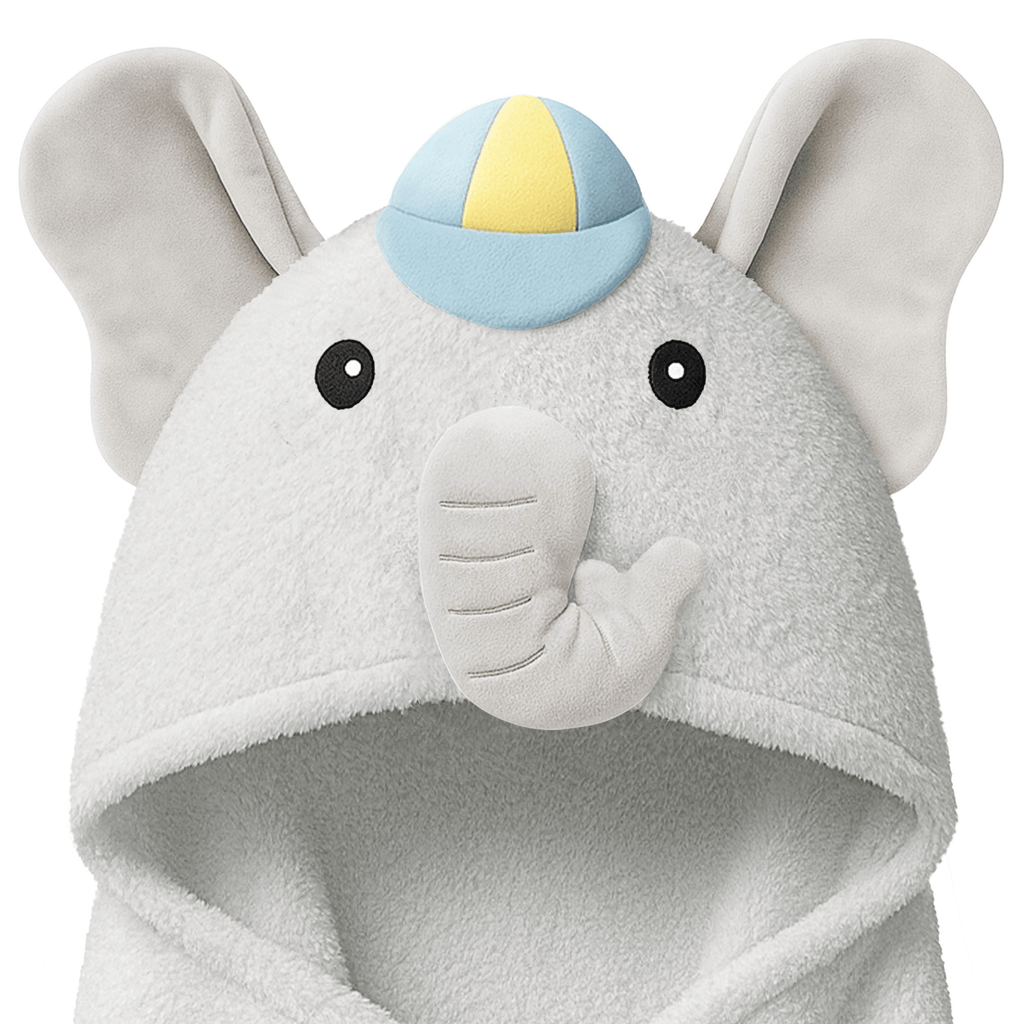 KeaBabies Playpals Boy Elephant Hooded Baby Bath Towel - Towel
