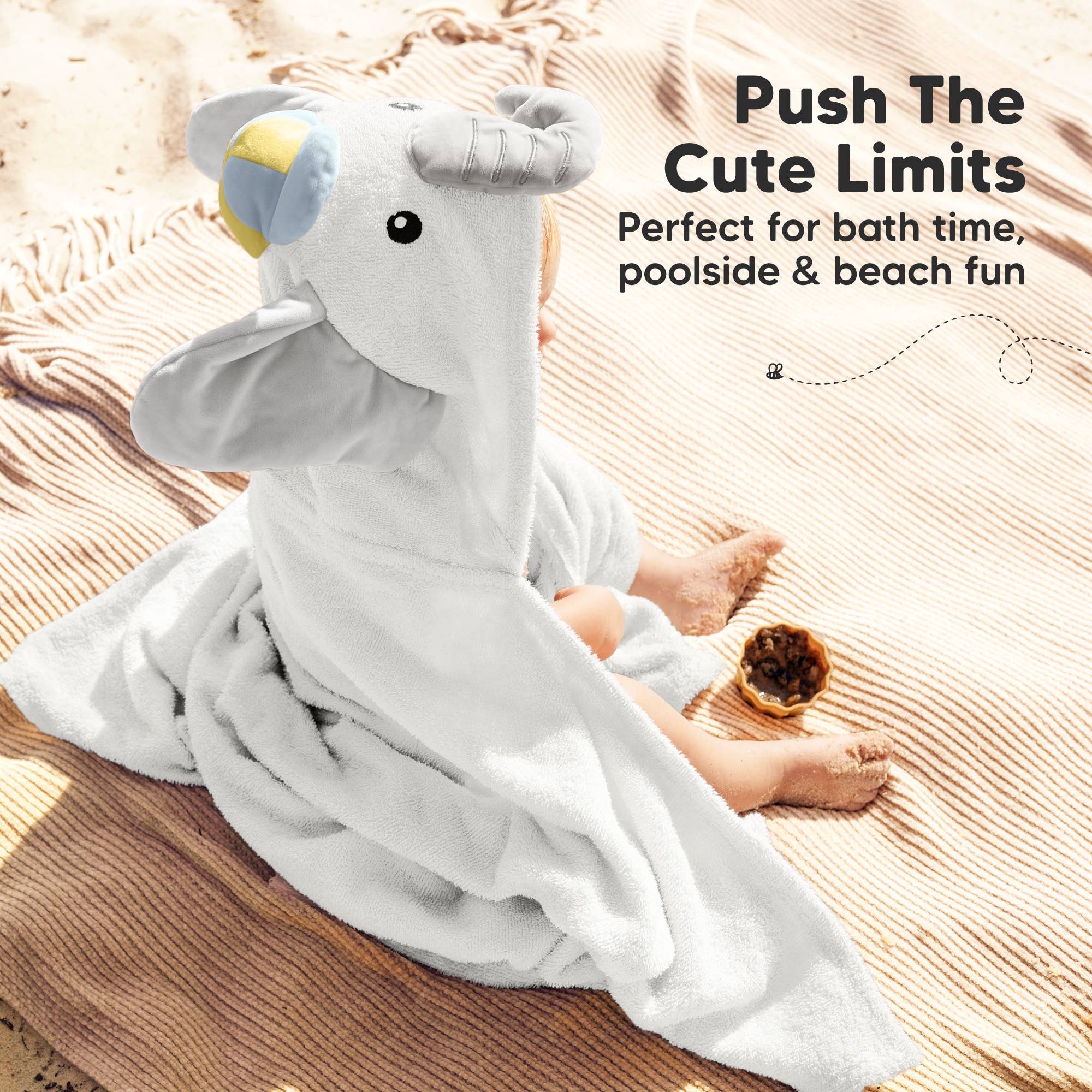 KeaBabies Playpals Boy Elephant Hooded Baby Bath Towel - Towel