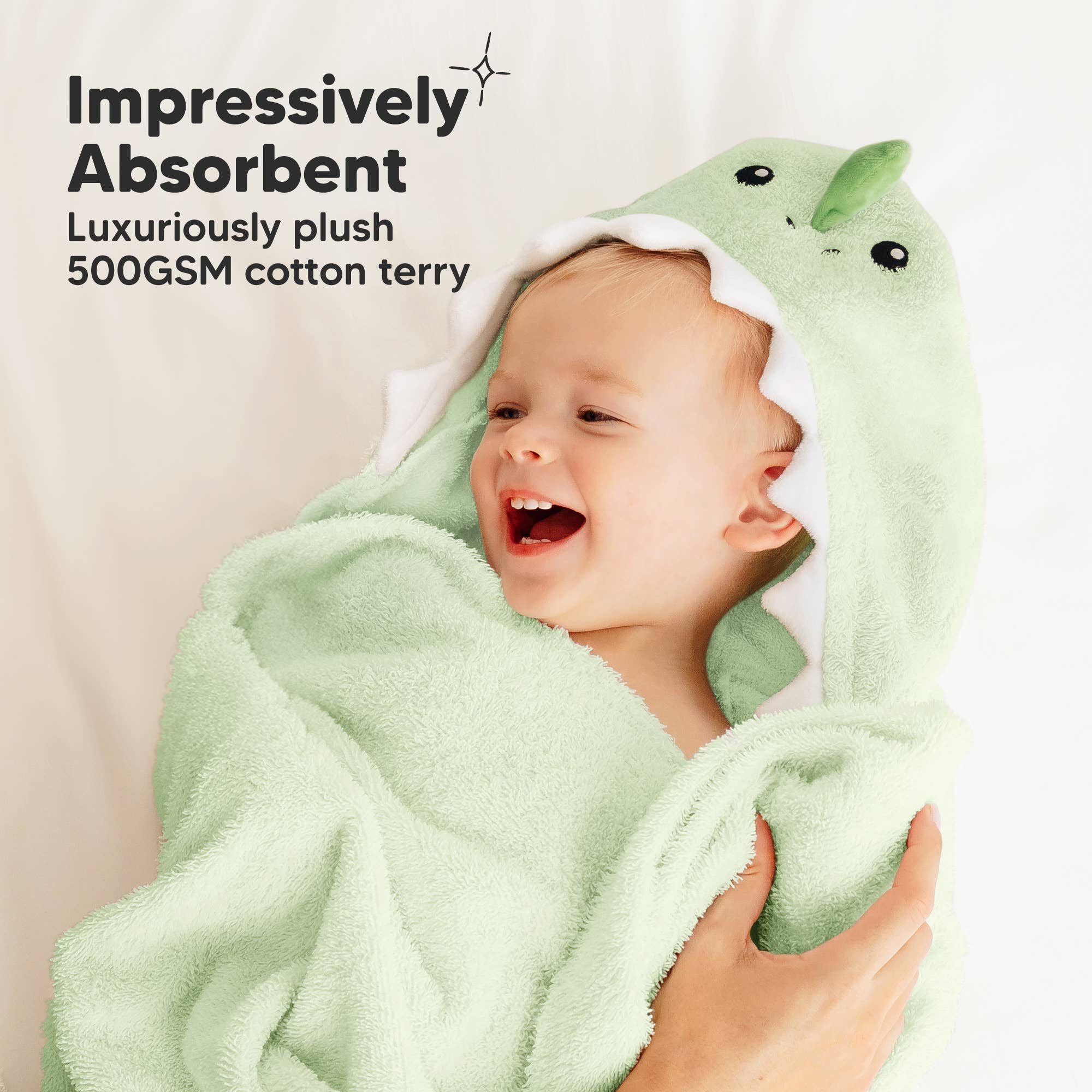 KeaBabies Playpals Dino Hooded Baby Bath Towel - Towel