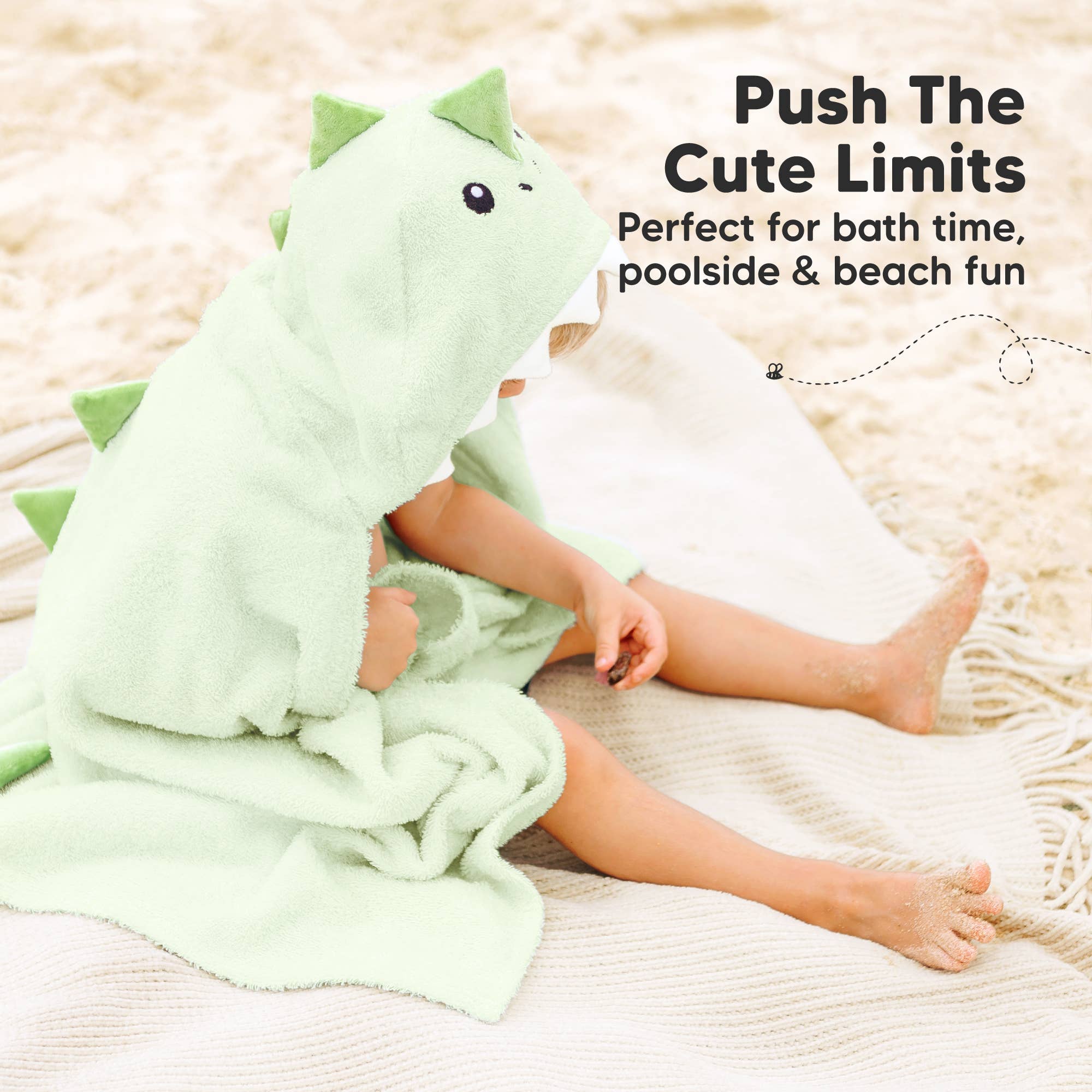 KeaBabies Playpals Dino Hooded Baby Bath Towel - Towel