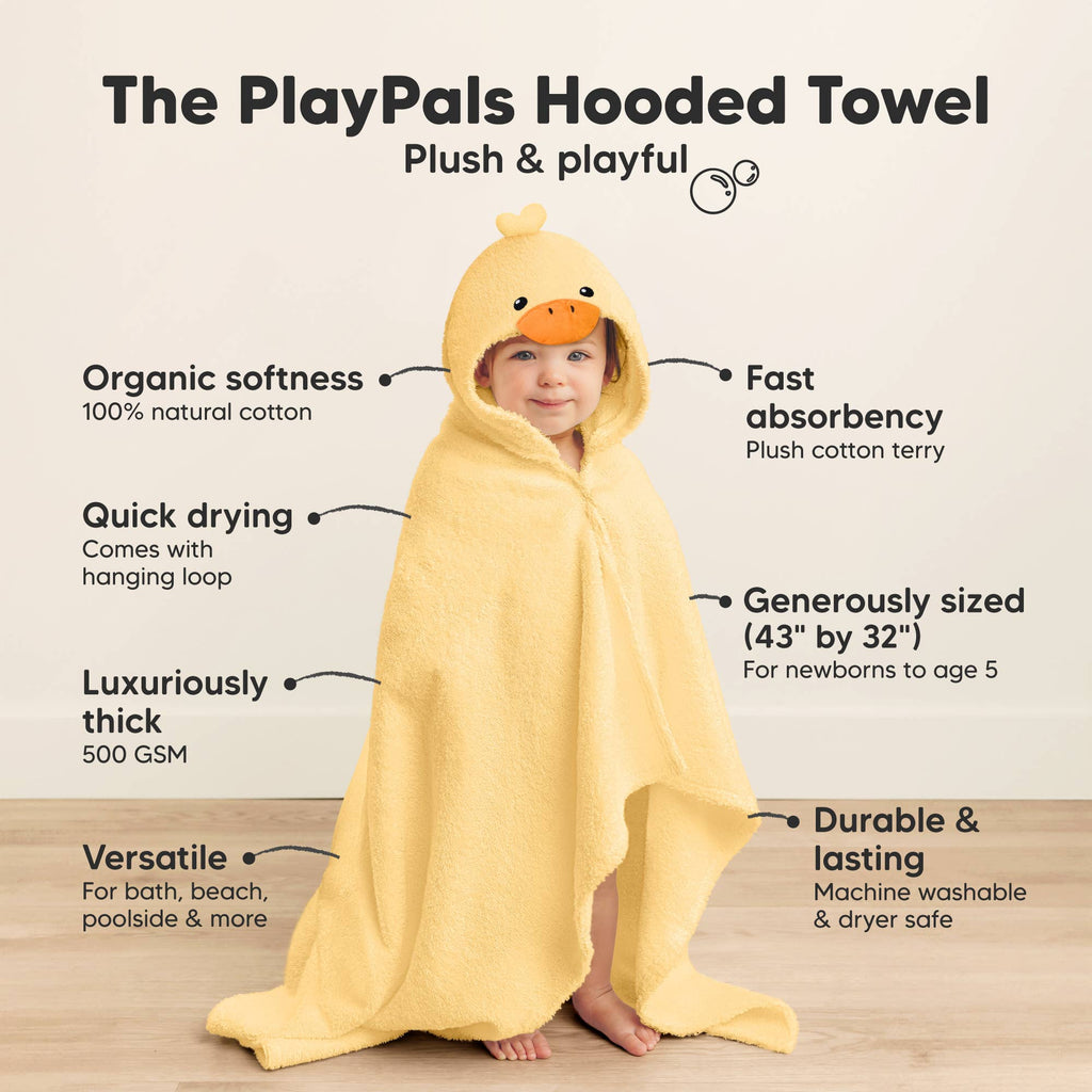 KeaBabies Playpals Duck Hooded Baby Bath Towel - Towel