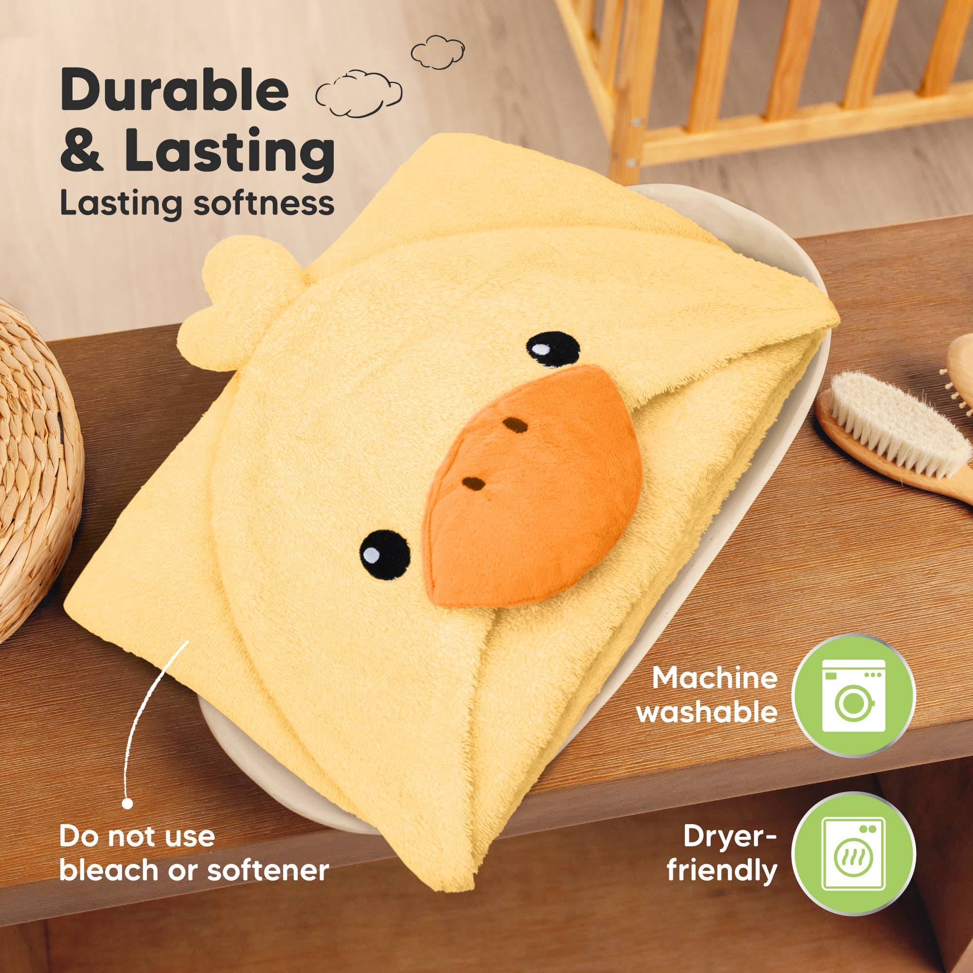 KeaBabies Playpals Duck Hooded Baby Bath Towel - Towel