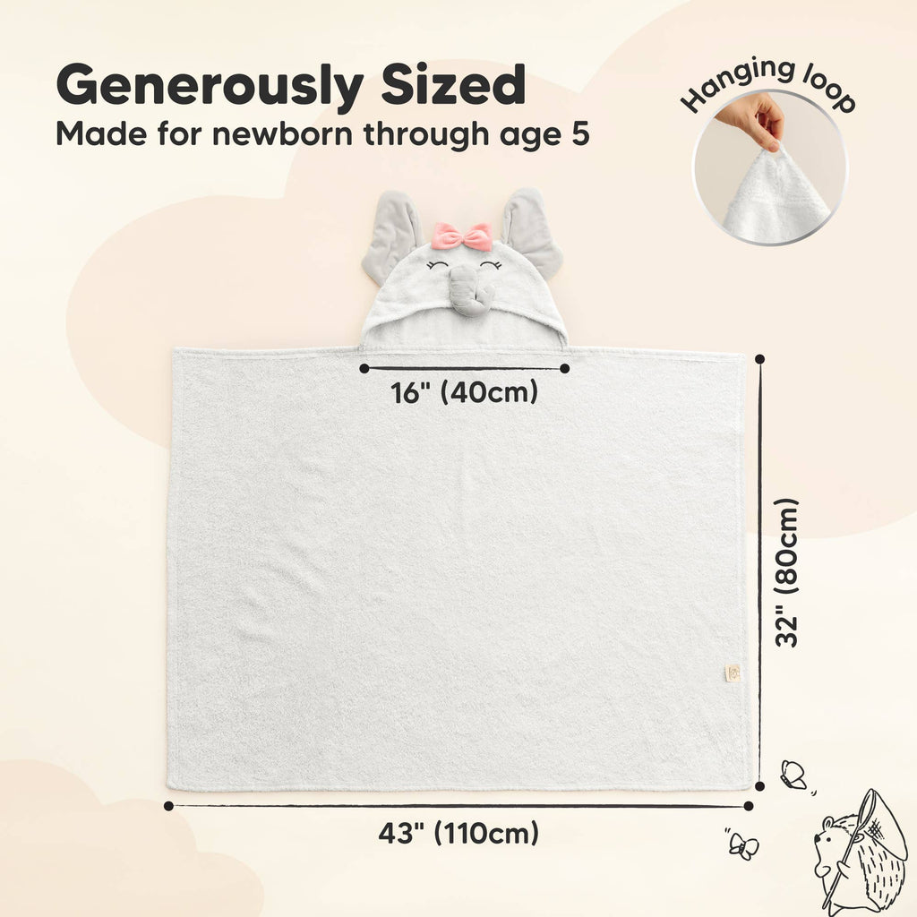 KeaBabies Playpals Elephant Hooded Baby Bath Towel - Towel