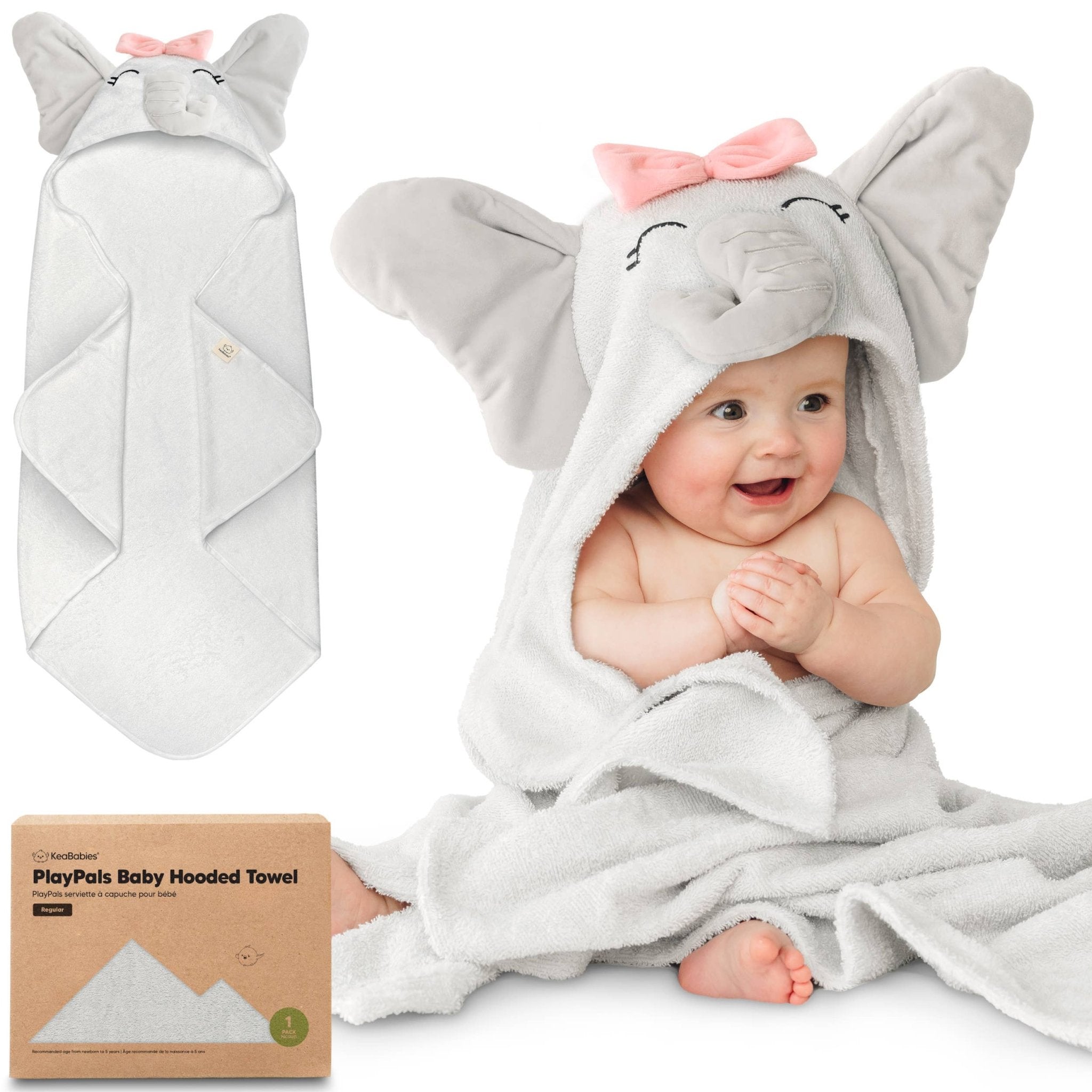 KeaBabies Playpals Elephant Hooded Baby Bath Towel - Towel
