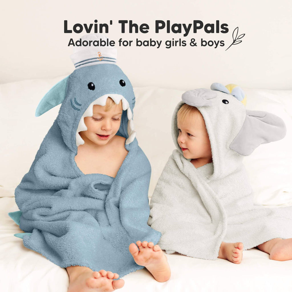 KeaBabies Playpals Sharky Hooded Baby Bath Towel - Towel