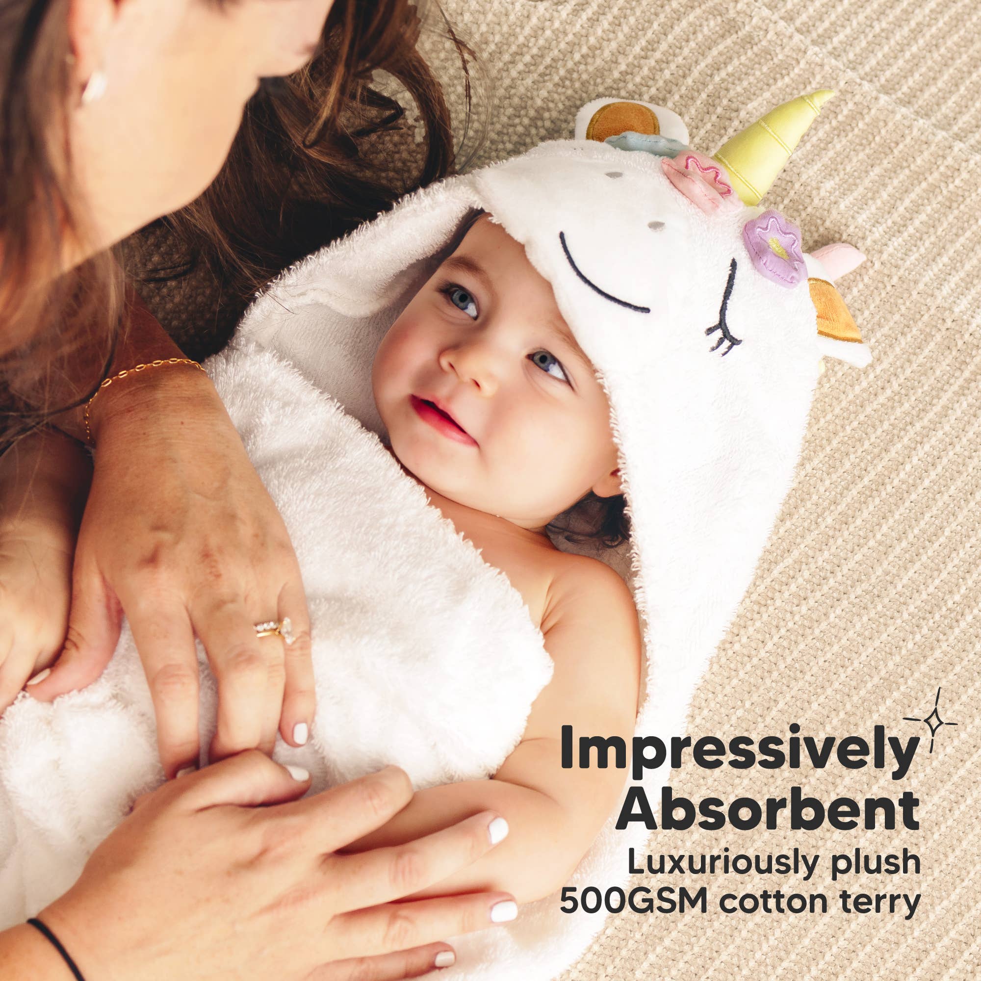 KeaBabies Playpals Unicorn Hooded Baby Bath Towel - Towel