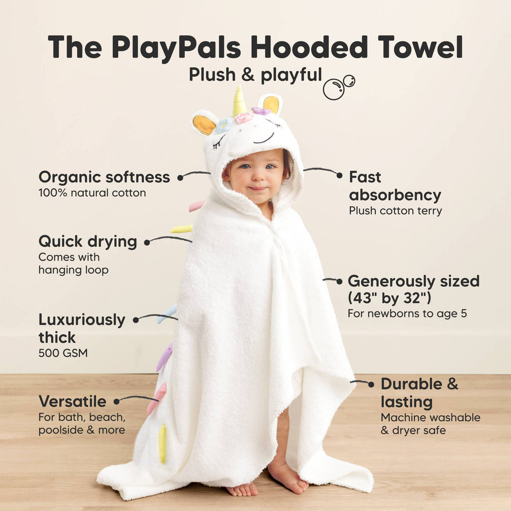 KeaBabies Playpals Unicorn Hooded Baby Bath Towel - Towel