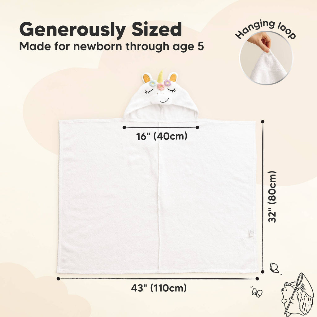 KeaBabies Playpals Unicorn Hooded Baby Bath Towel - Towel