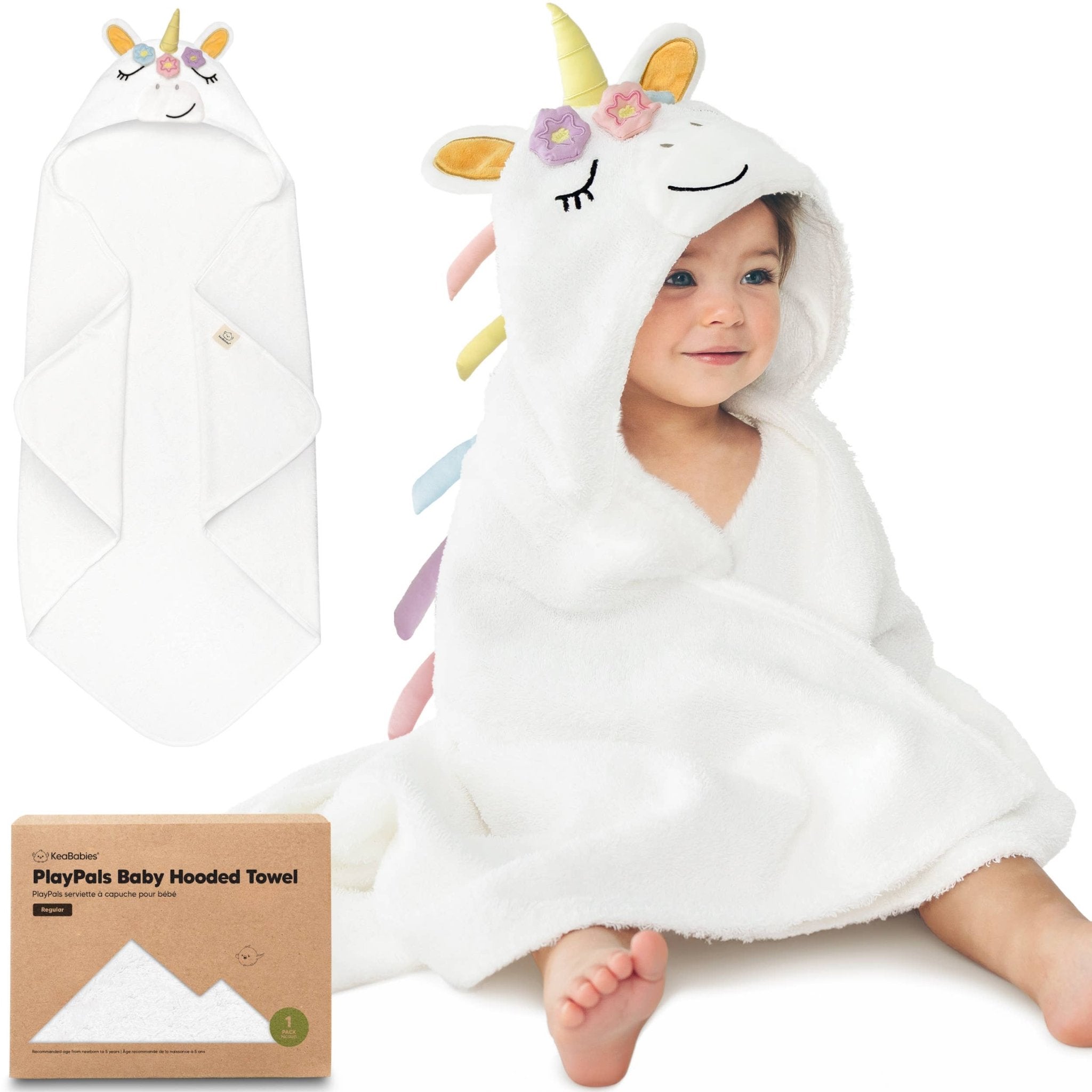 KeaBabies Playpals Unicorn Hooded Baby Bath Towel - Towel