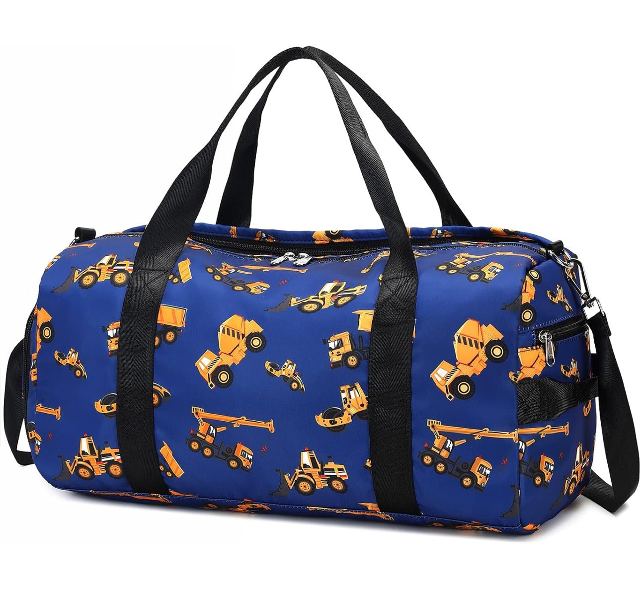 Kids Duffle Bag with Construction Vehicles - Blissful Bundlz