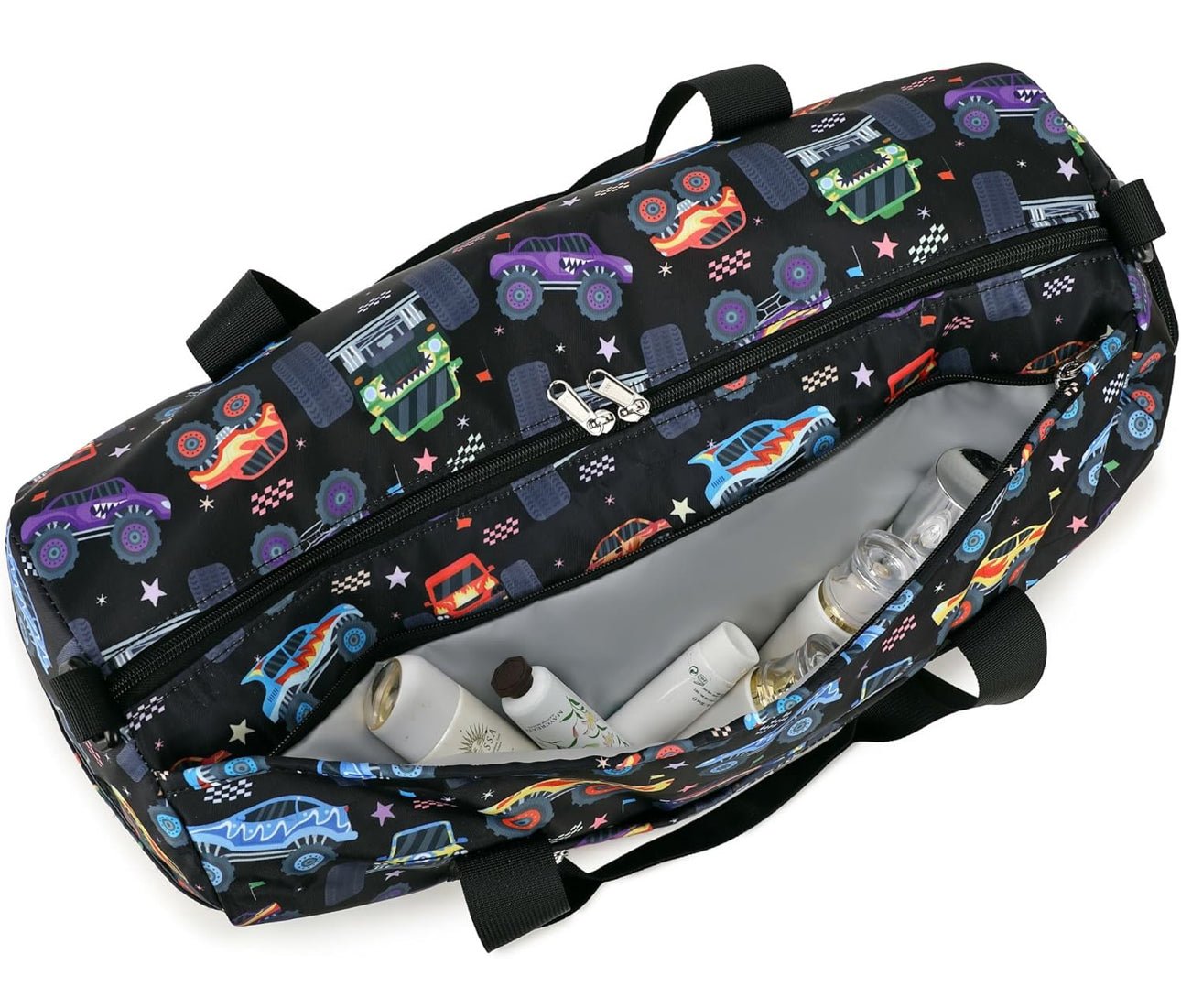 Kids Duffle Bag with Monster Cars - Blissful Bundlz