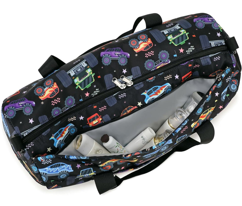 Kids Duffle Bag with Monster Cars - Blissful Bundlz