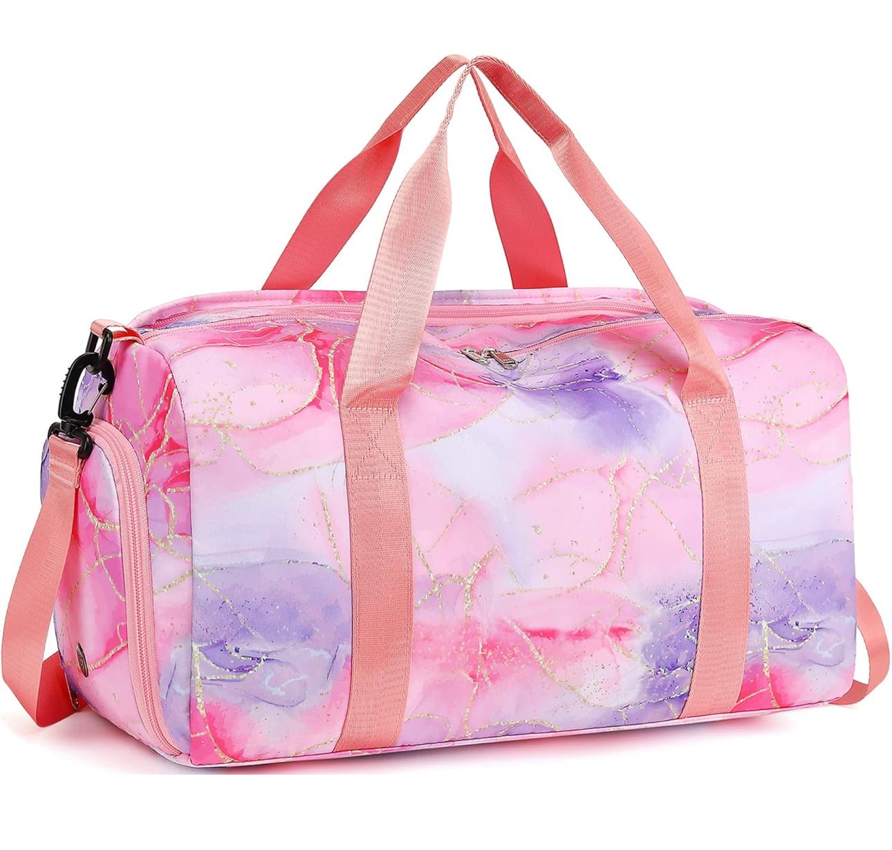 Kids Duffle Bag with Pink and Purple Swirl - Blissful Bundlz