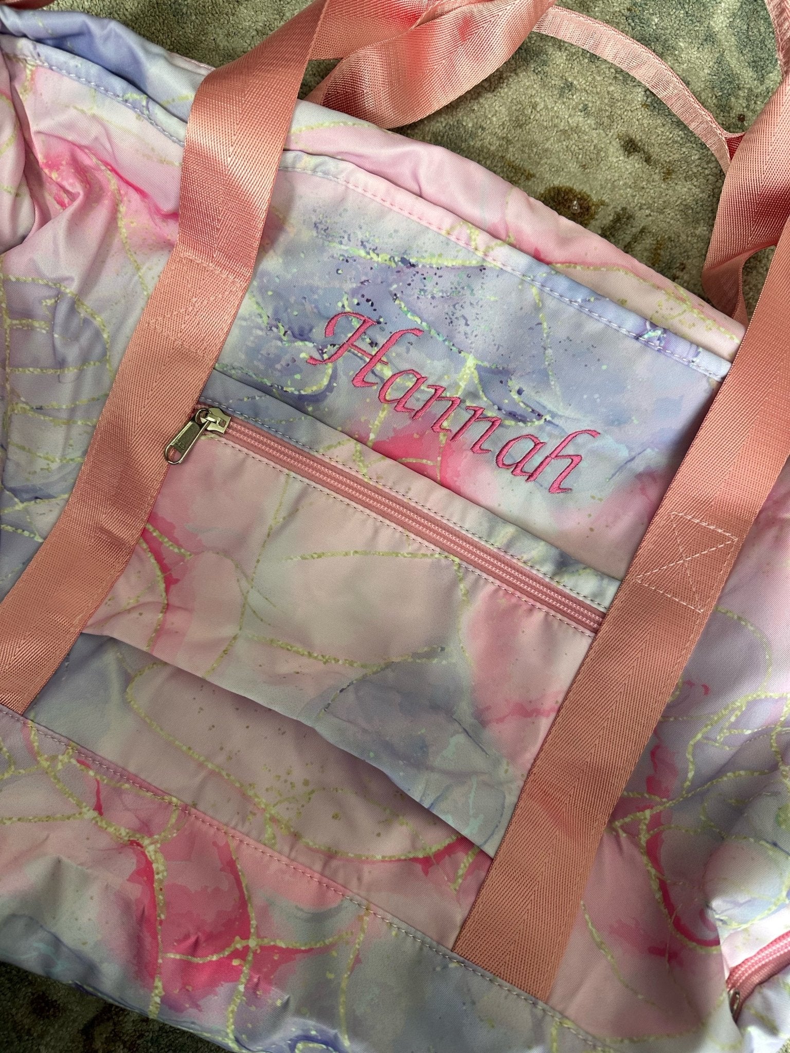 Kids Duffle Bag with Pink and Purple Swirl - 