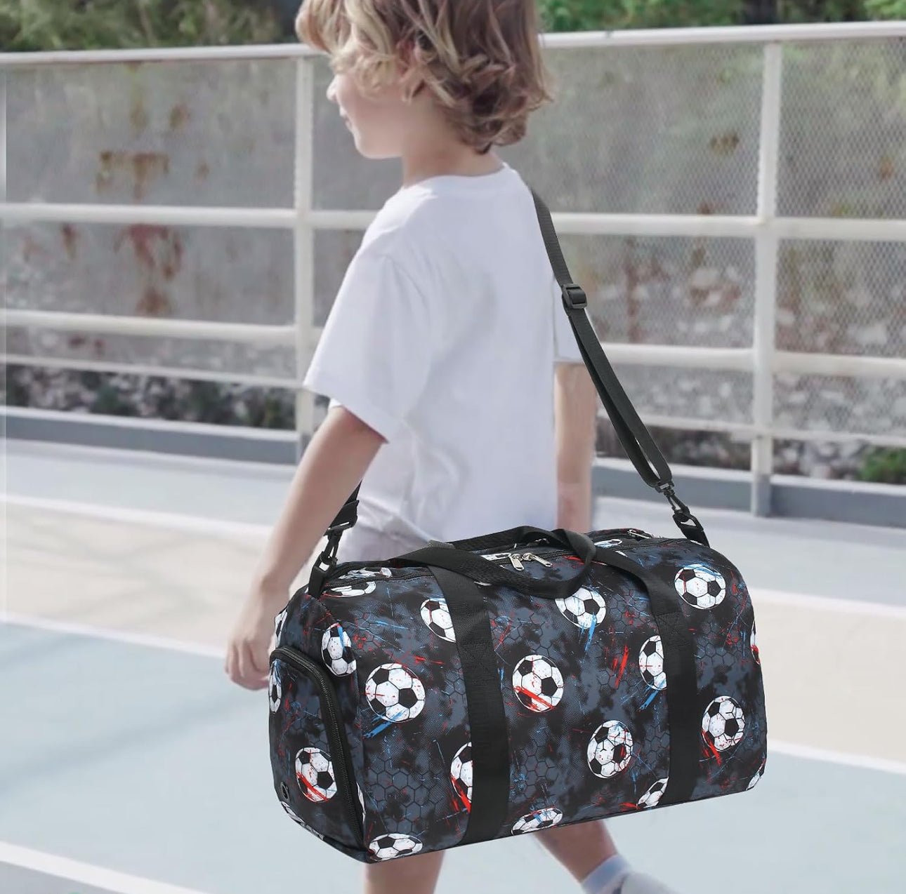 Kids Duffle Bag with Soccer Balls - Blissful Bundlz